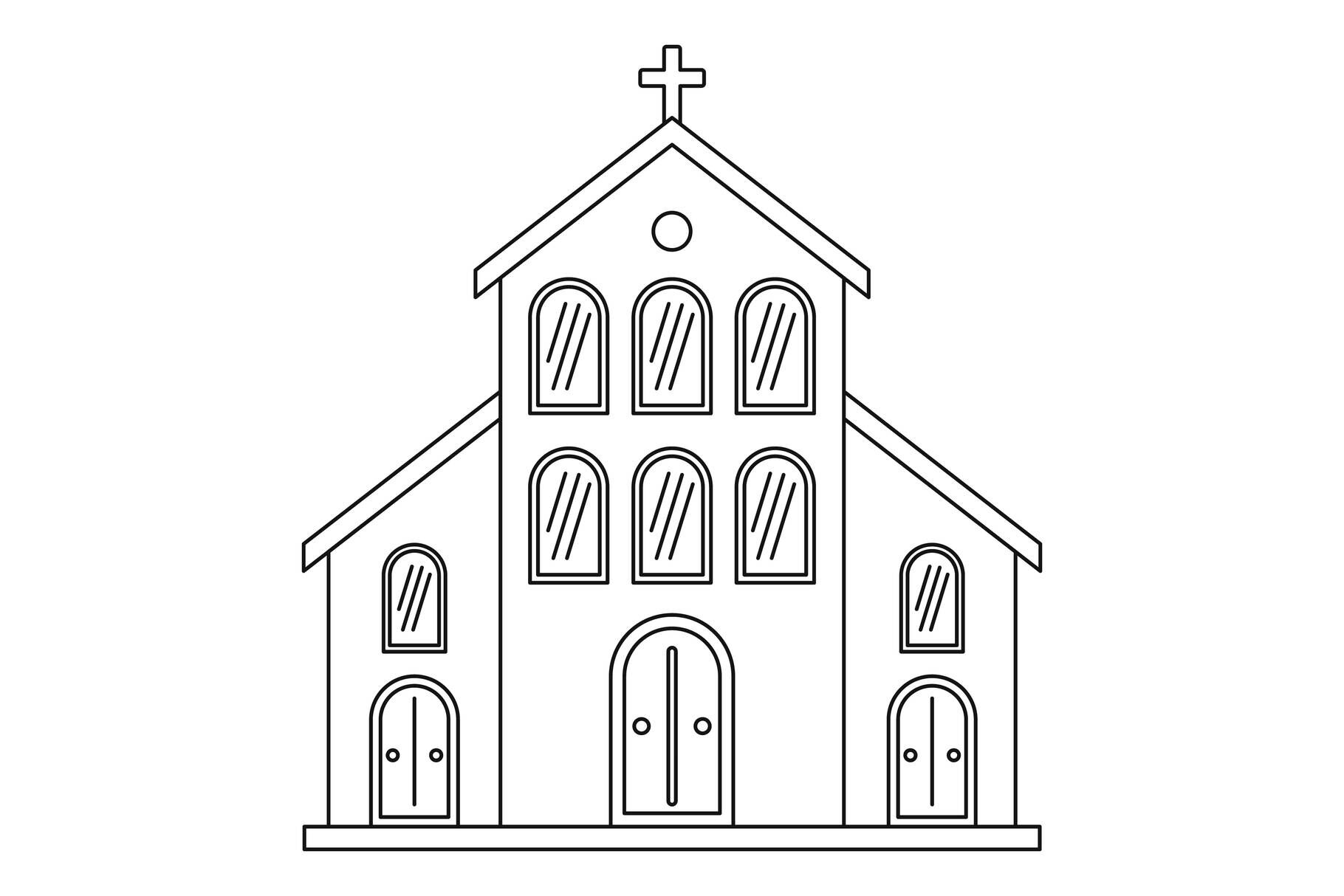 Catholic church icon, outline style By Anatolir56 | TheHungryJPEG