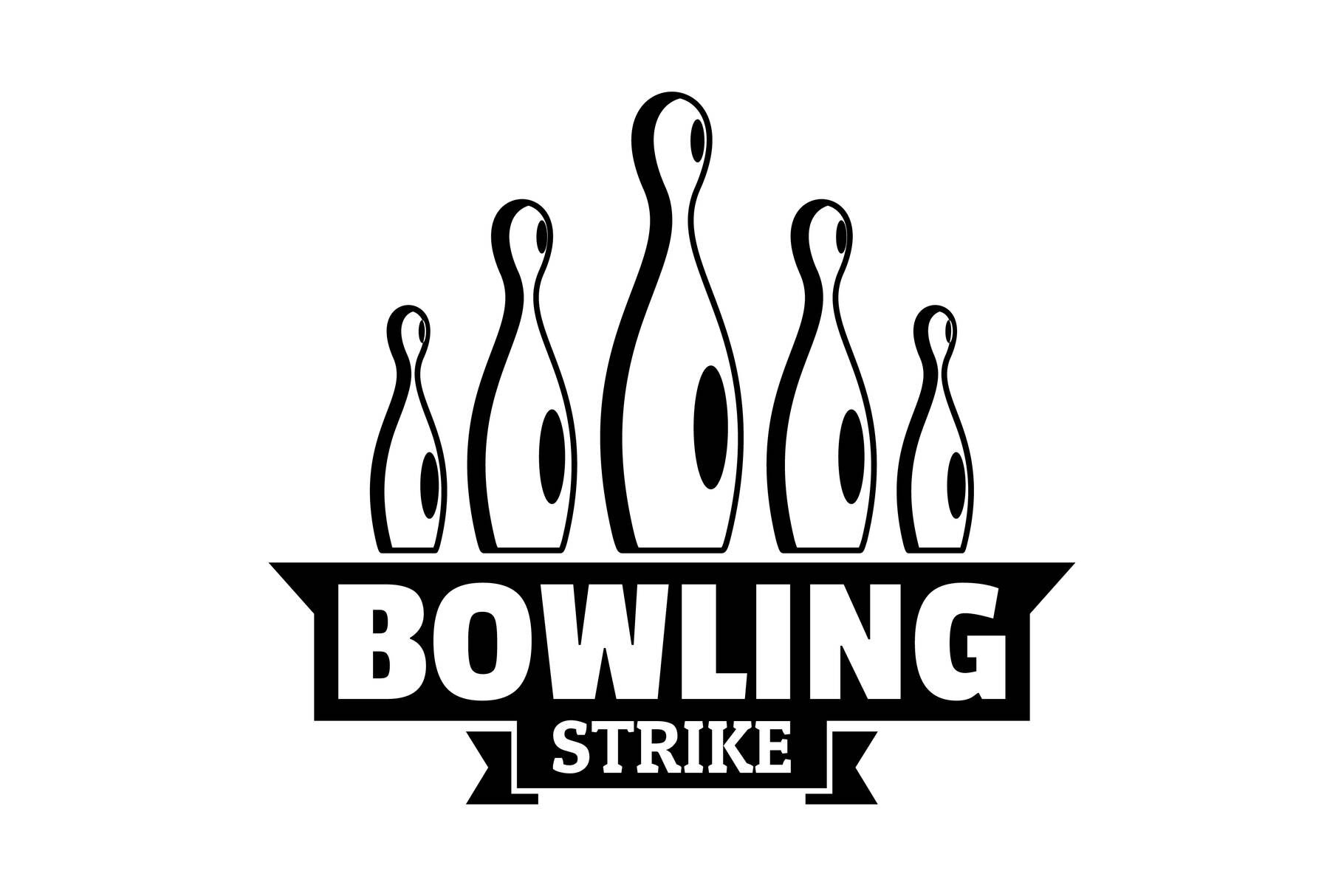 Bowling strike logo, simple style By Anatolir56 | TheHungryJPEG