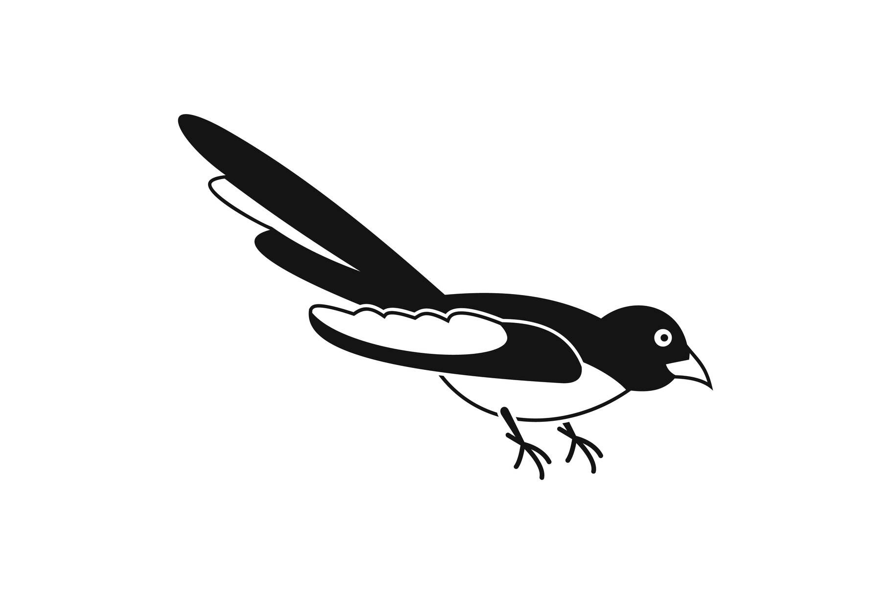 Australian magpie icon, simple style By Anatolir56 | TheHungryJPEG