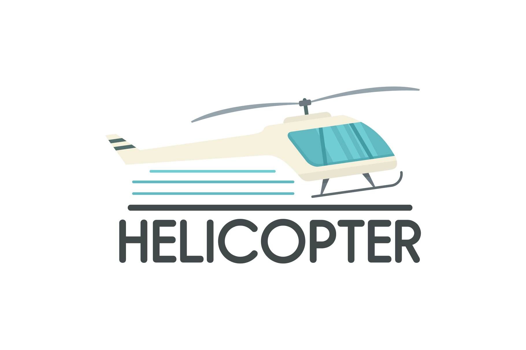 Helicopter icon, flat style By Anatolir56 | TheHungryJPEG