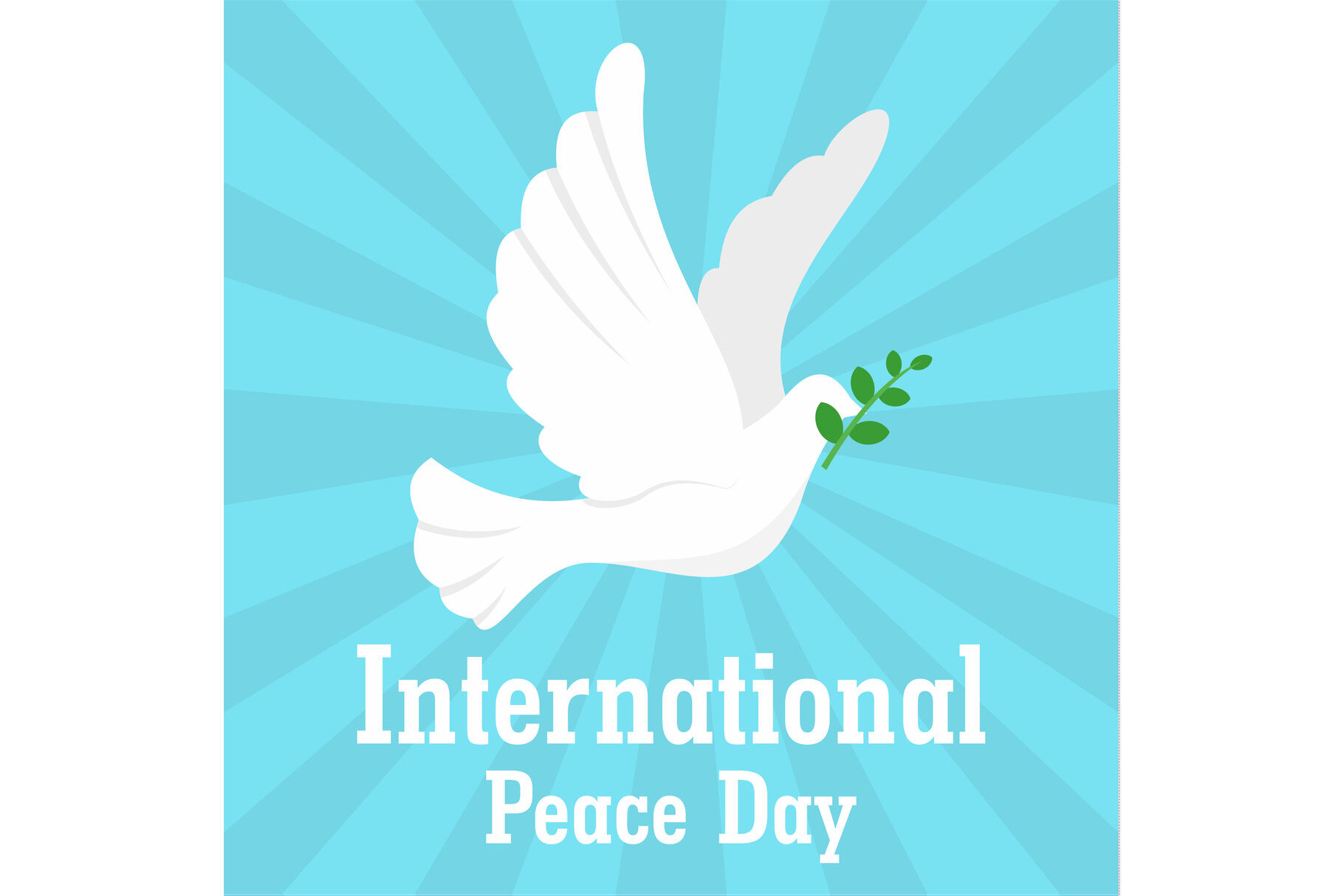 Pigeon International Peace Day Background, Flat Style By Anatolir56 