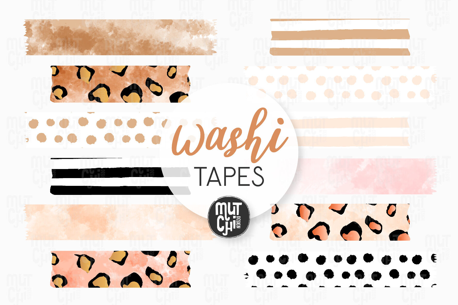 Boho Washi Tapes Cliparts By Mutchidesign