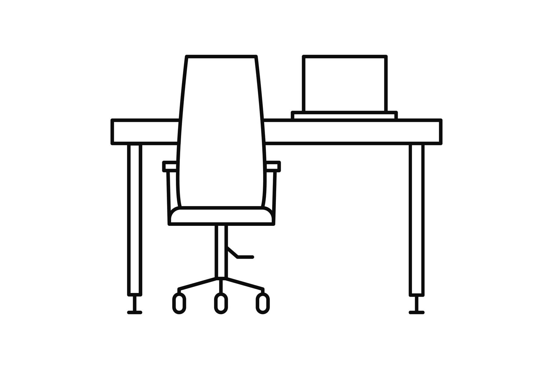 Desktop table computer icon, outline style By Anatolir56 | TheHungryJPEG