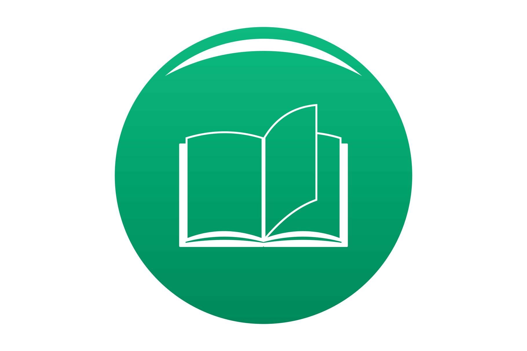 Book page icon vector green By Anatolir56 | TheHungryJPEG