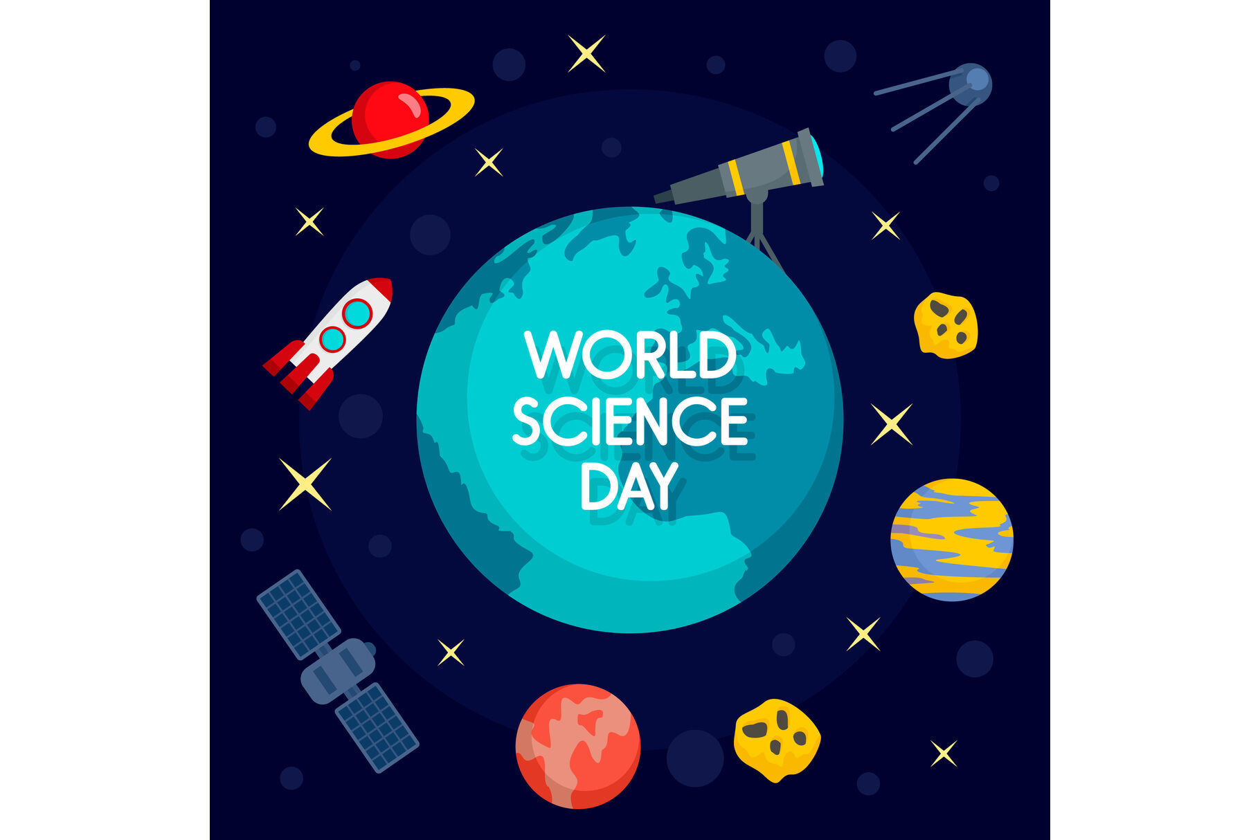 Global science day concept background, flat style By Anatolir56 |  TheHungryJPEG