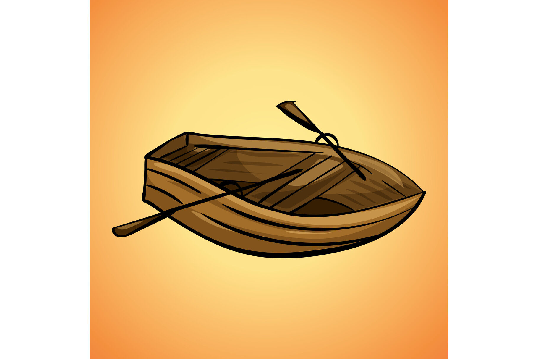 Wood boat icon, cartoon style By Anatolir56