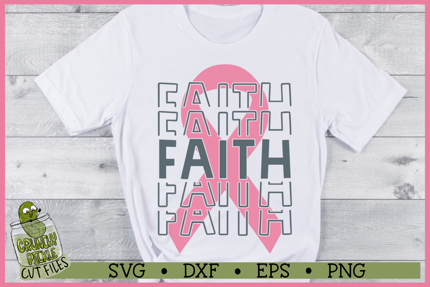 Breast Cancer Ribbon Faith SVG File By Crunchy Pickle | TheHungryJPEG