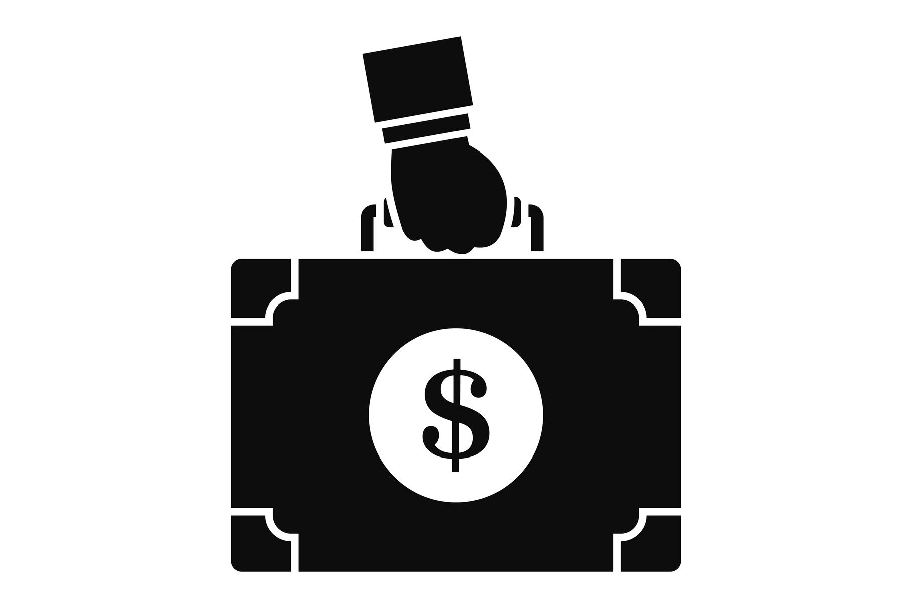Corruption money bag icon, simple style By Anatolir56