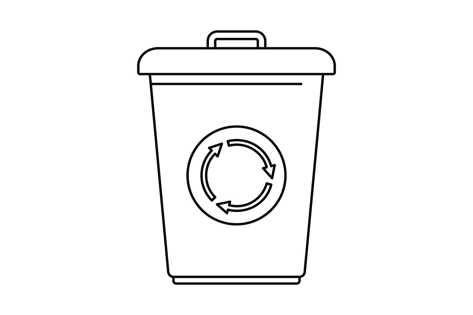 Recycling bin icon, outline style By Anatolir56 | TheHungryJPEG