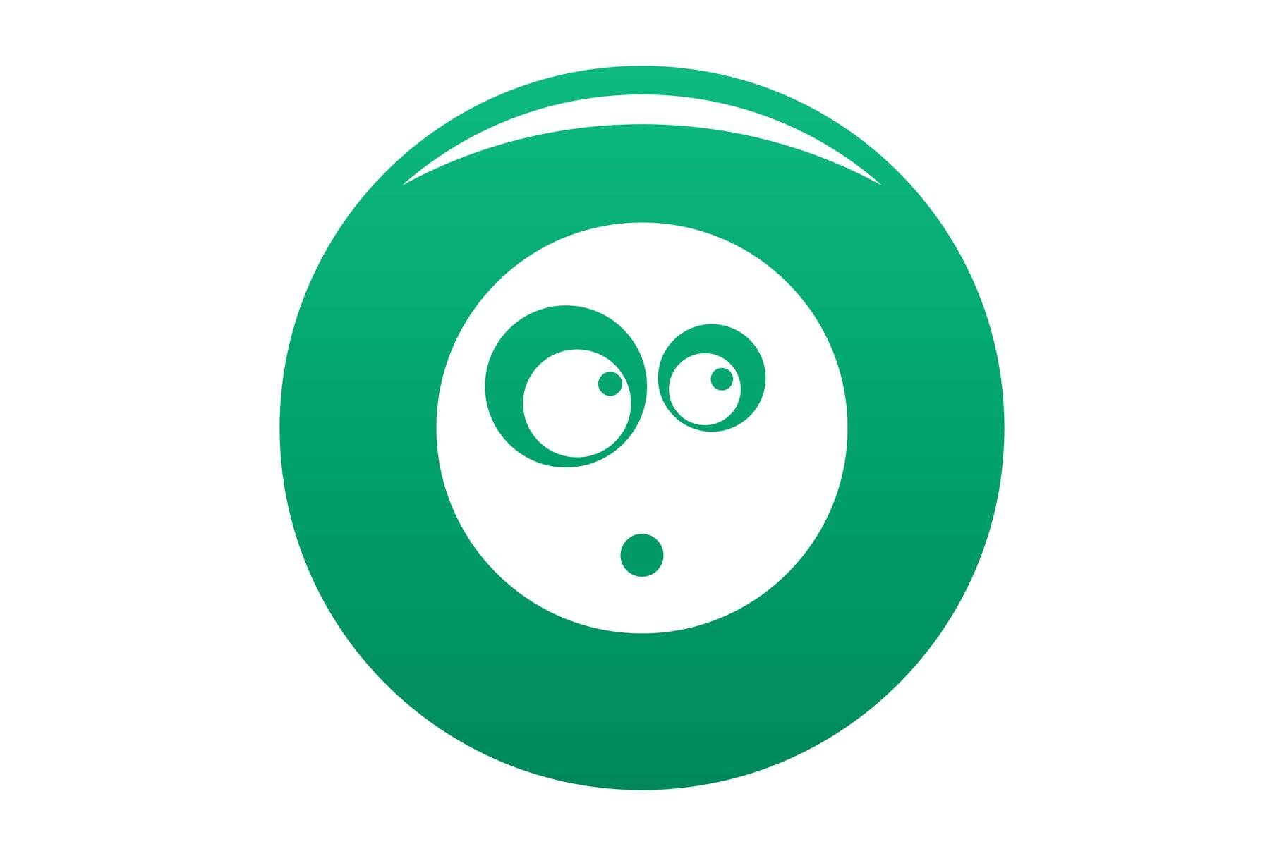 Surprised smile icon vector green By Anatolir56 | TheHungryJPEG