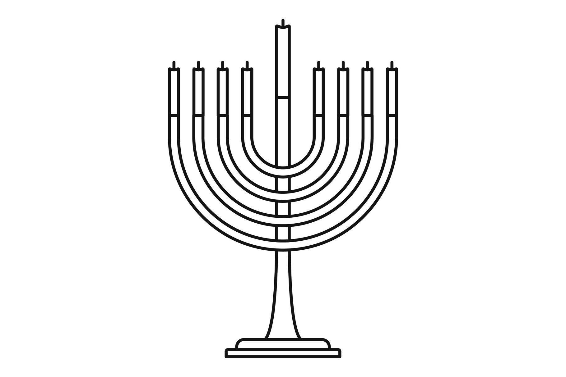 Menorah icon, outline style By Anatolir56 | TheHungryJPEG