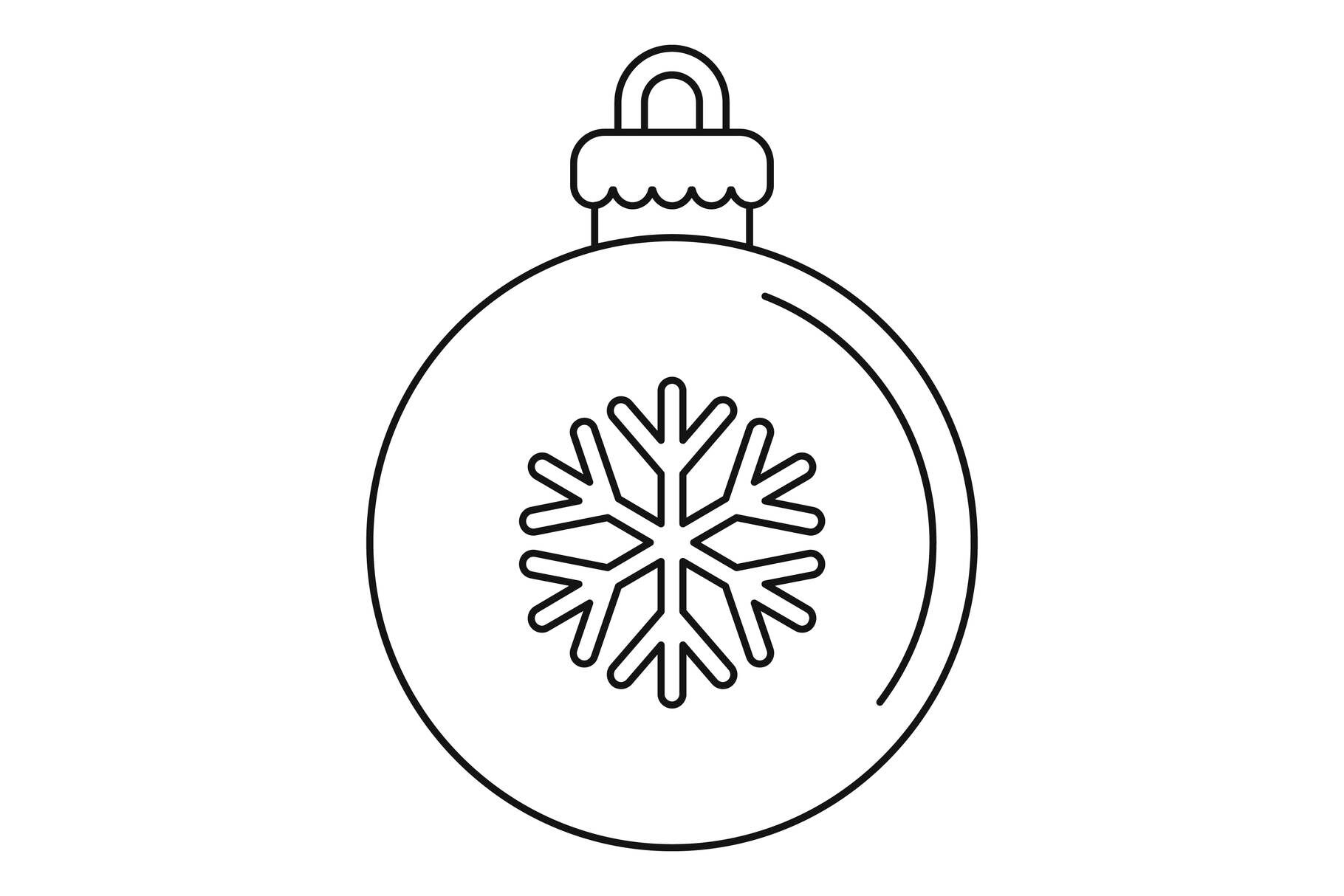 Xmas Tree Ball Icon, Outline Style By Anatolir56 