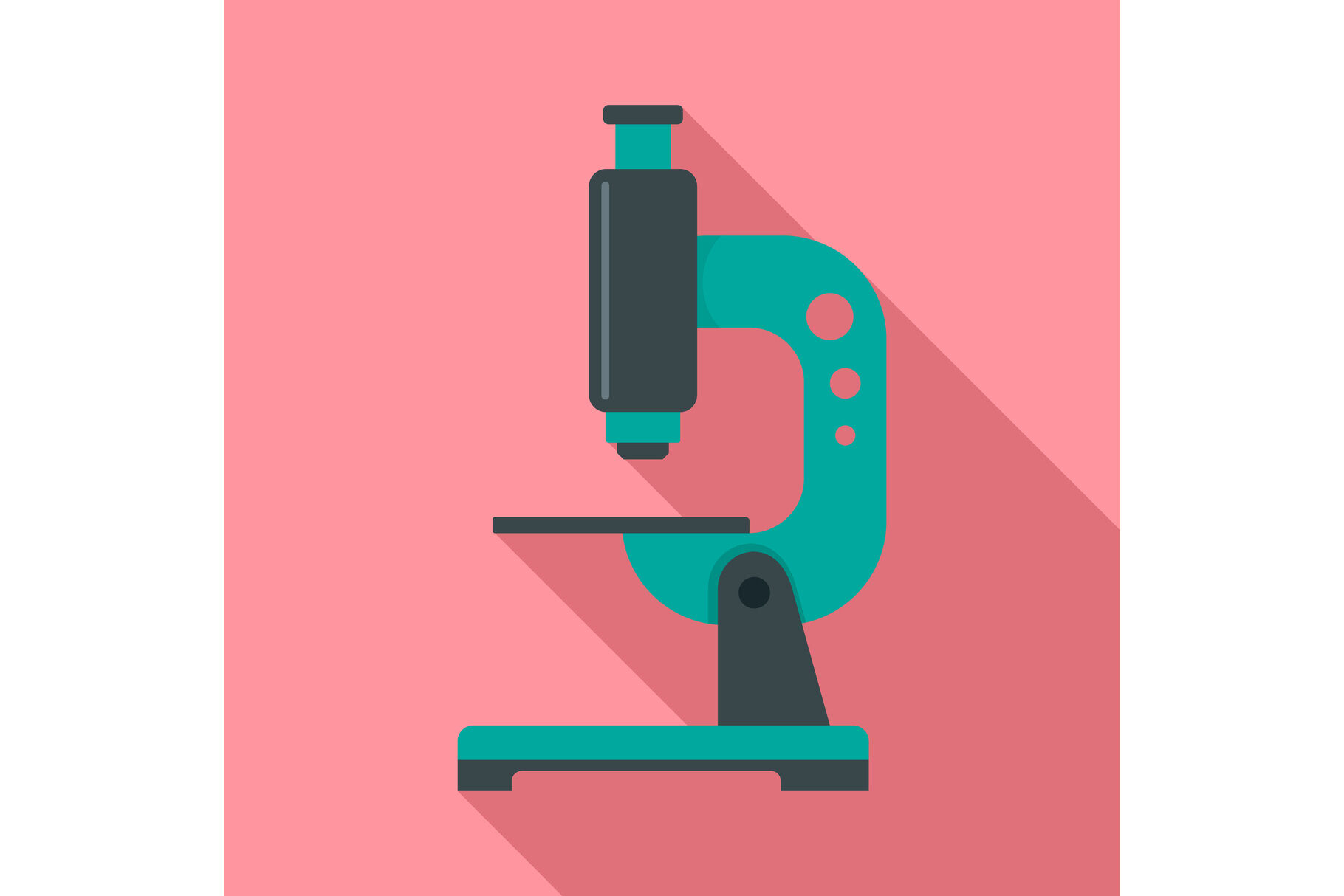 Science Microscope Icon, Flat Style By Anatolir56 