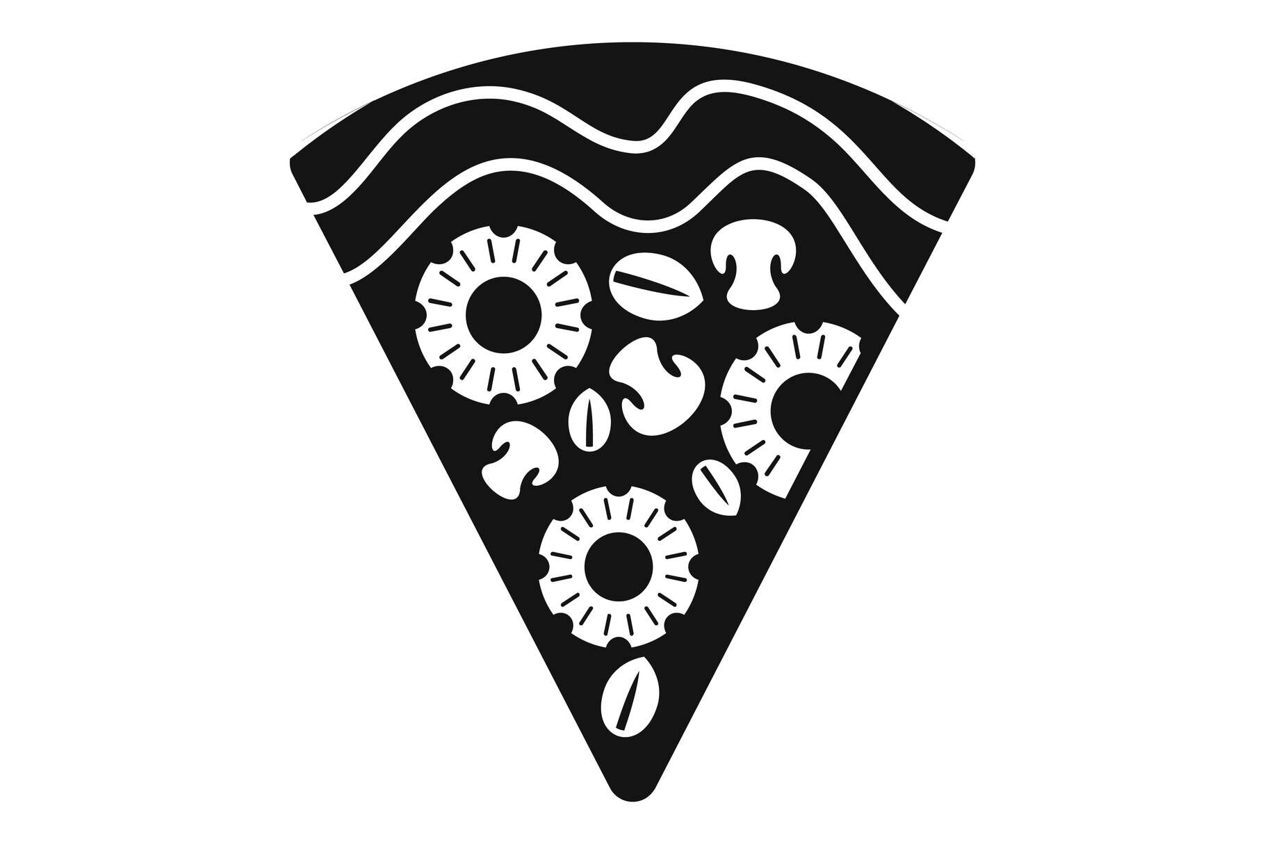 cheese pizza black and white clip art