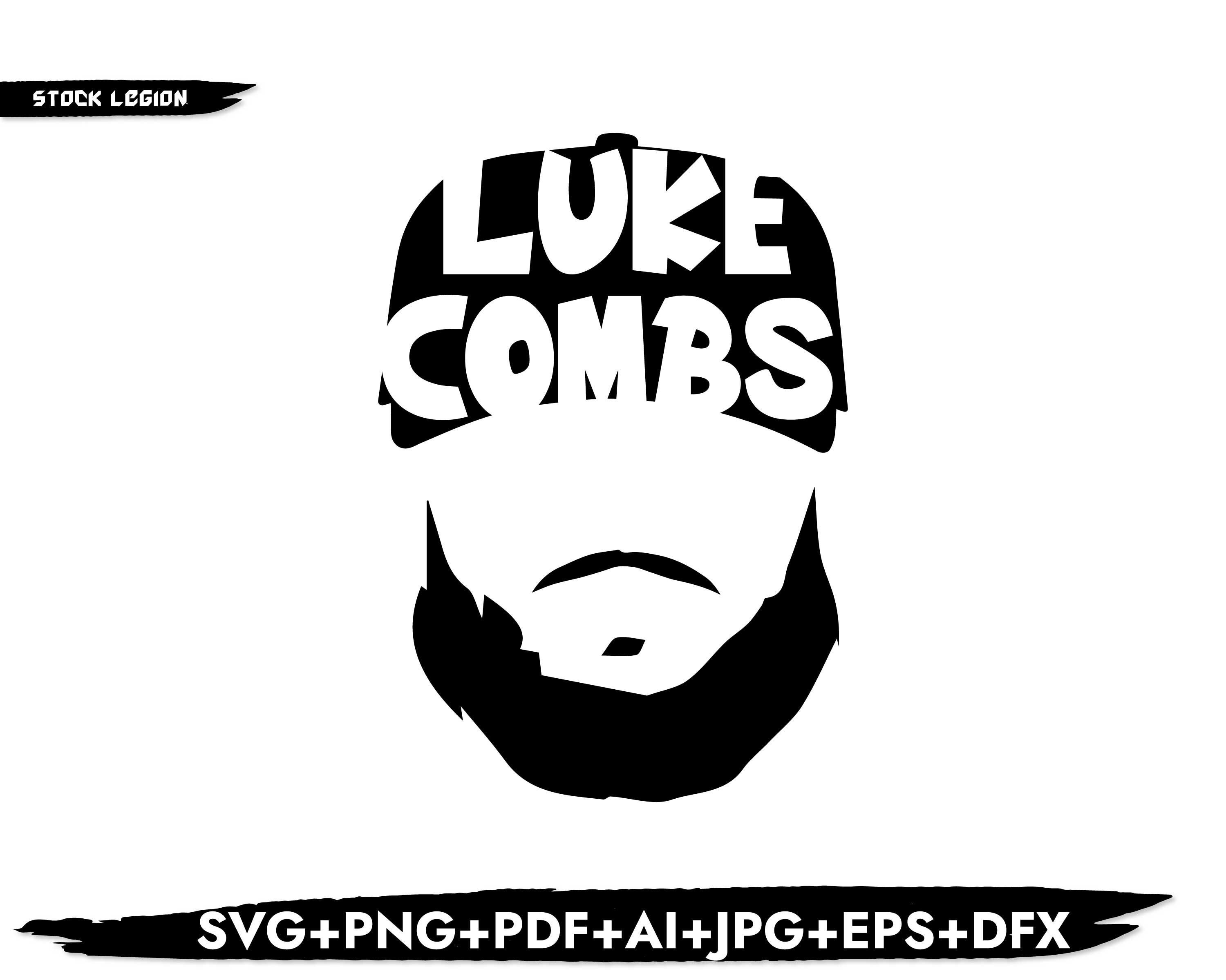 Luke Combs Hat & Beard SVG By stockvectorsvg