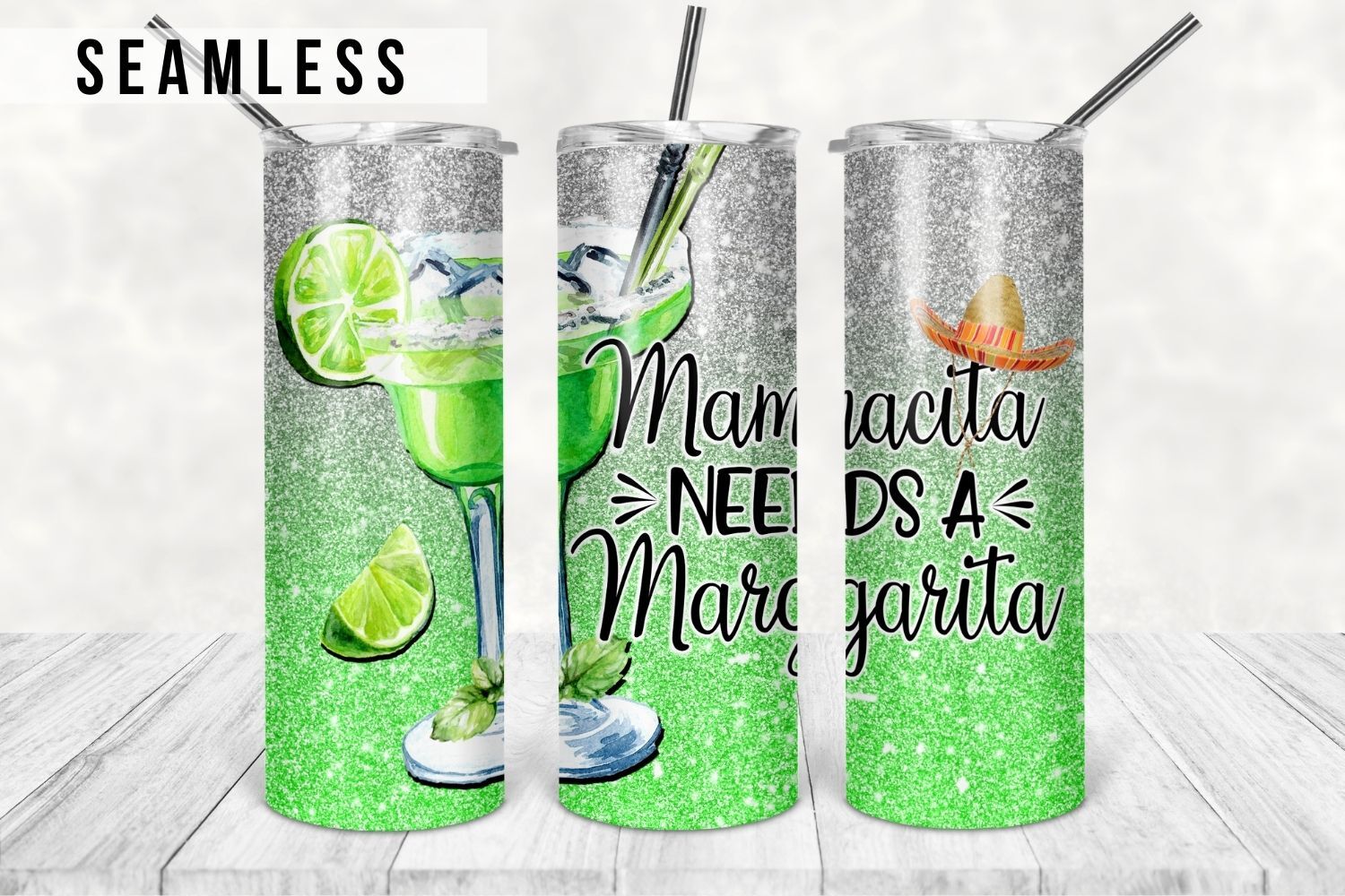 Mamacita Needs a Margarita 20 oz Skinny Tumbler Sublimation Design By  99TumblerDesigns