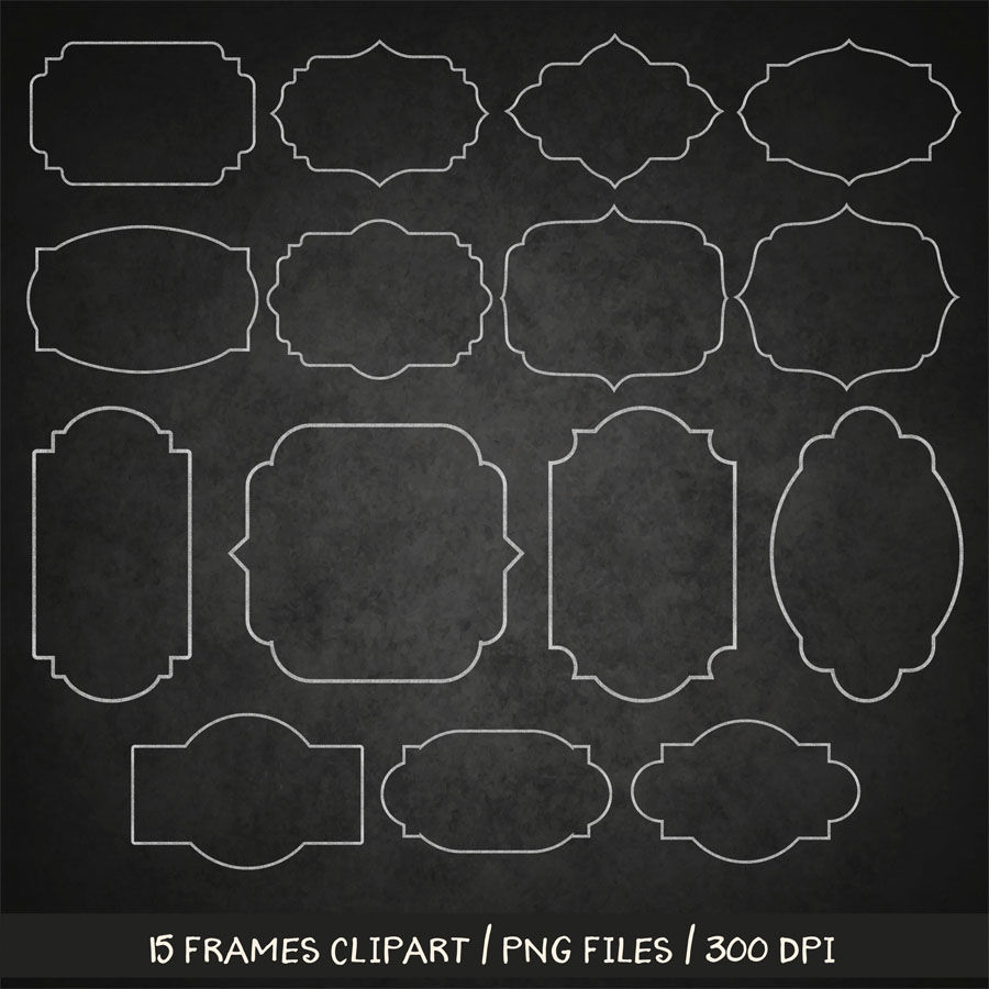 Chalkboard frames clip art By PeDeDesigns | TheHungryJPEG.com