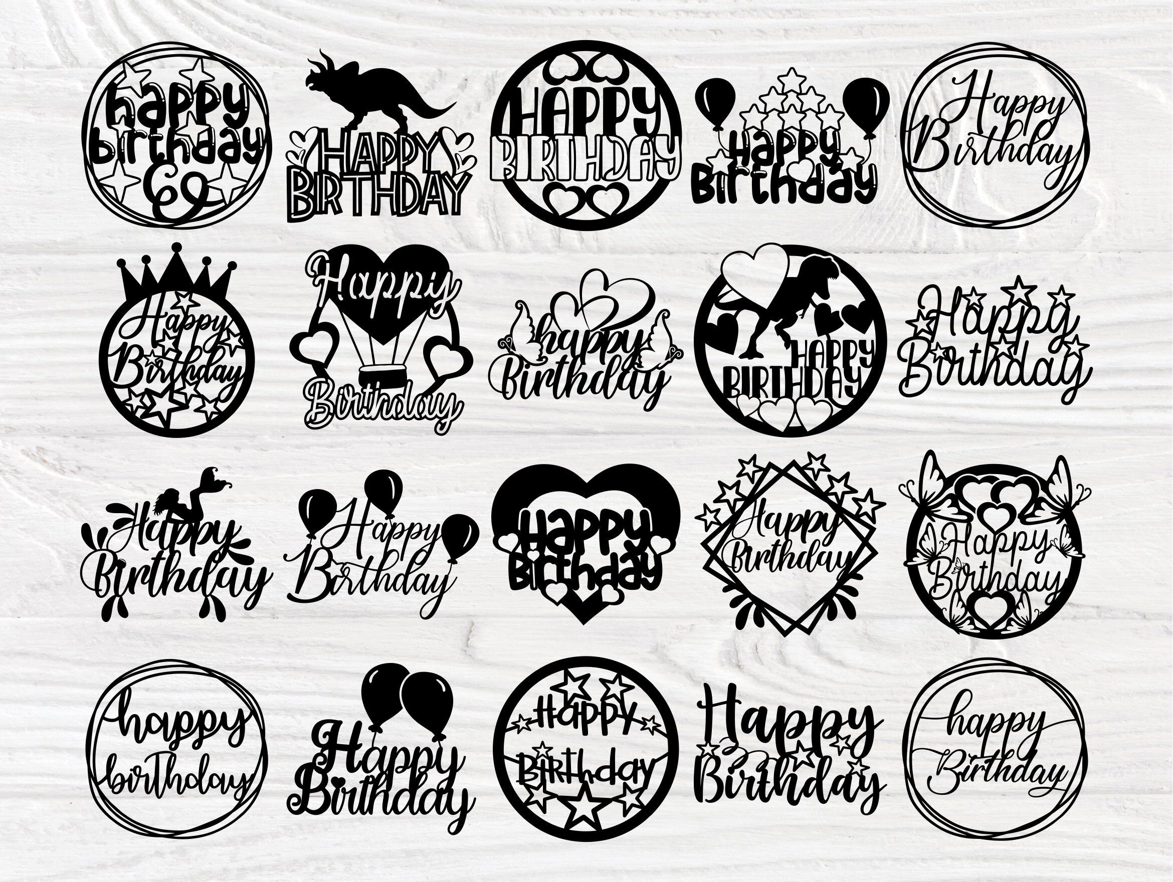 Layered Happy Birthday Cake Topper SVG Graphic by OyoyStudioDigitals ·  Creative Fabrica