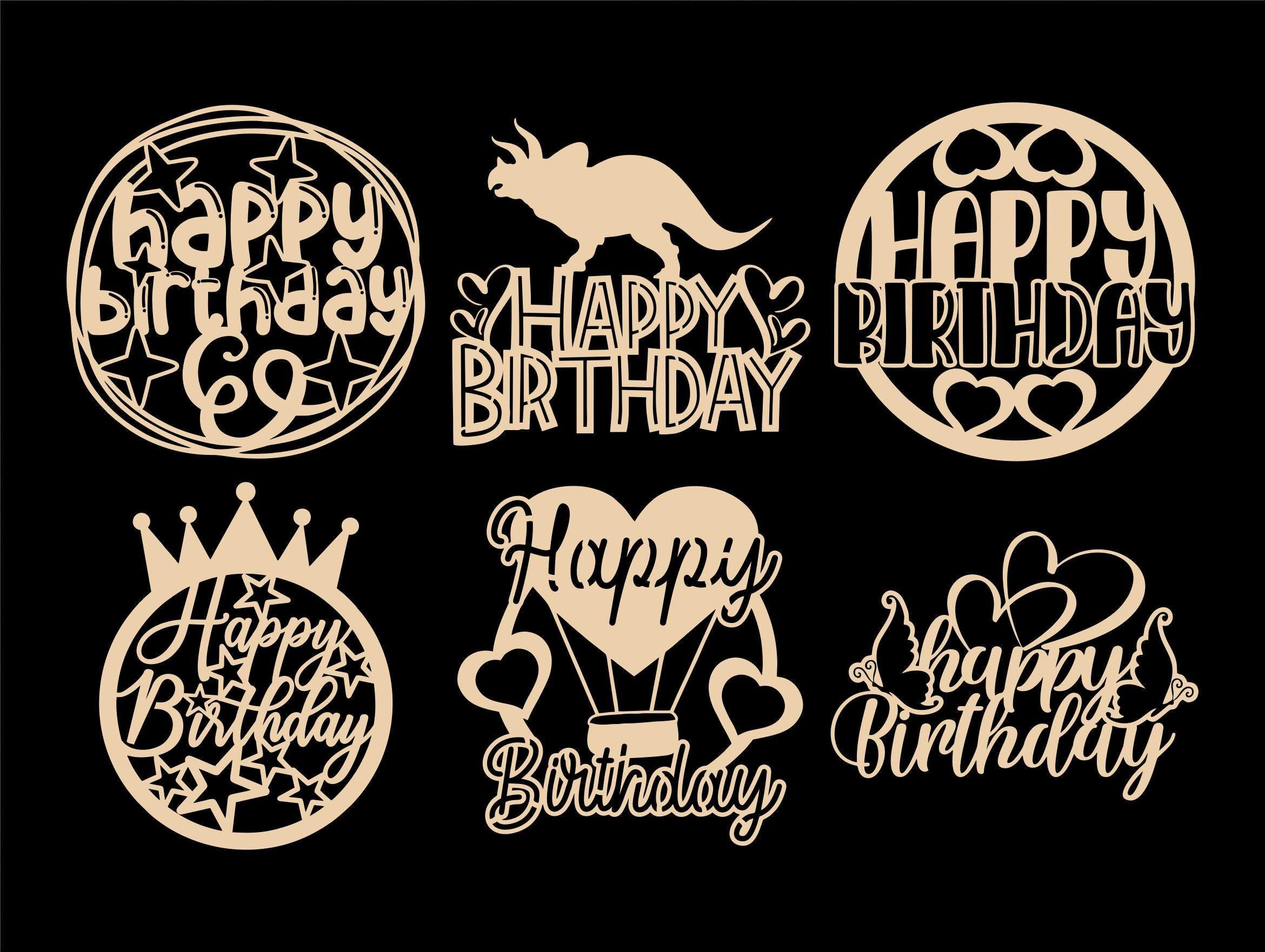Happy Birthday SVG, Cake Topper Svg, Png By TonisArtStudio