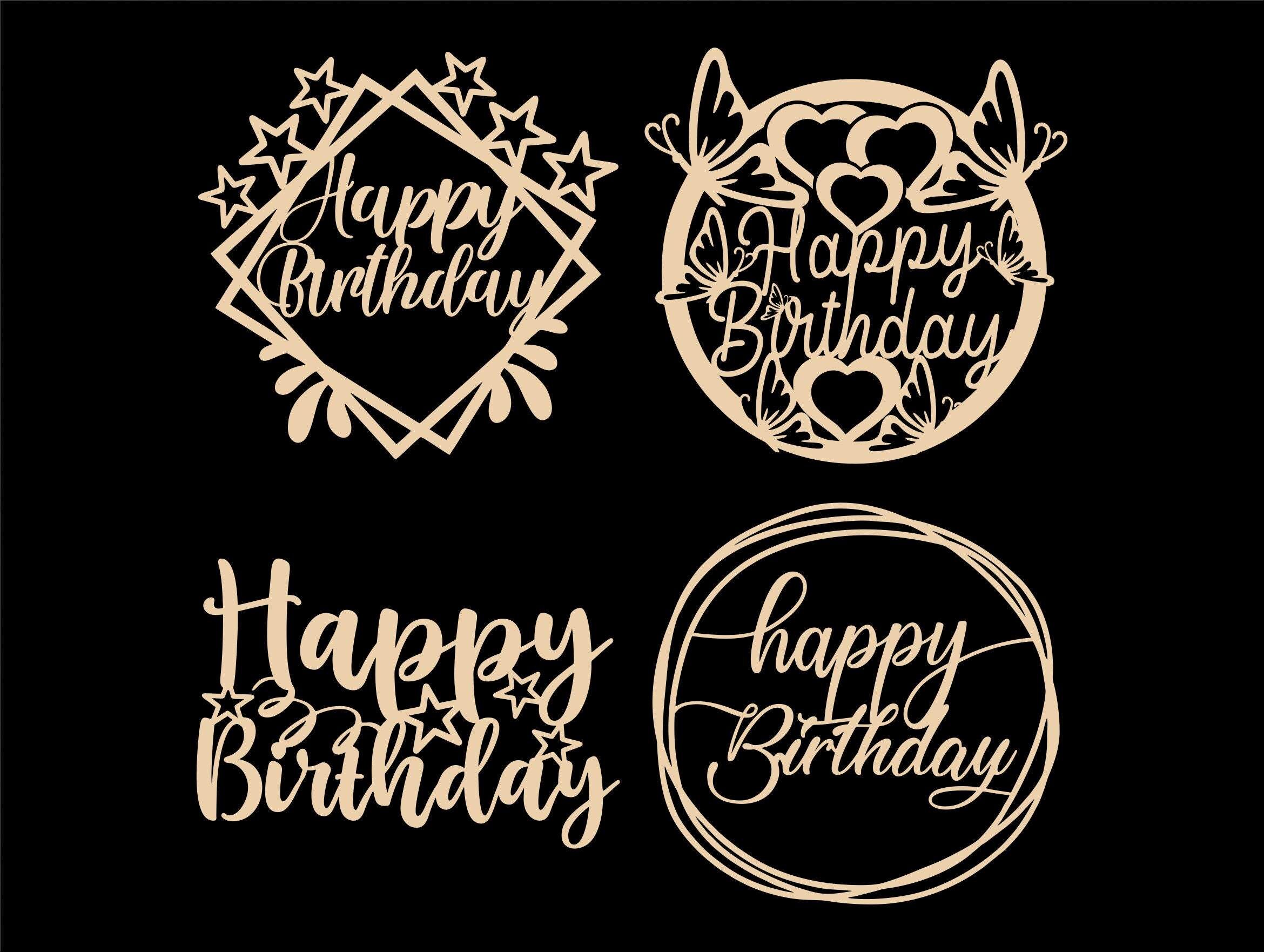 Happy Birthday Cake Topper SVG Free