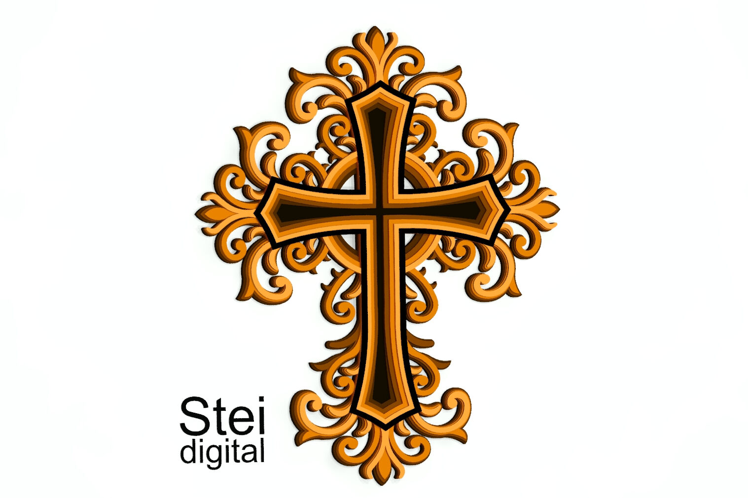 Download 3d Cross Svg Dxf Cut File 3d Layered Cross Svg By Steidigital Thehungryjpeg Com