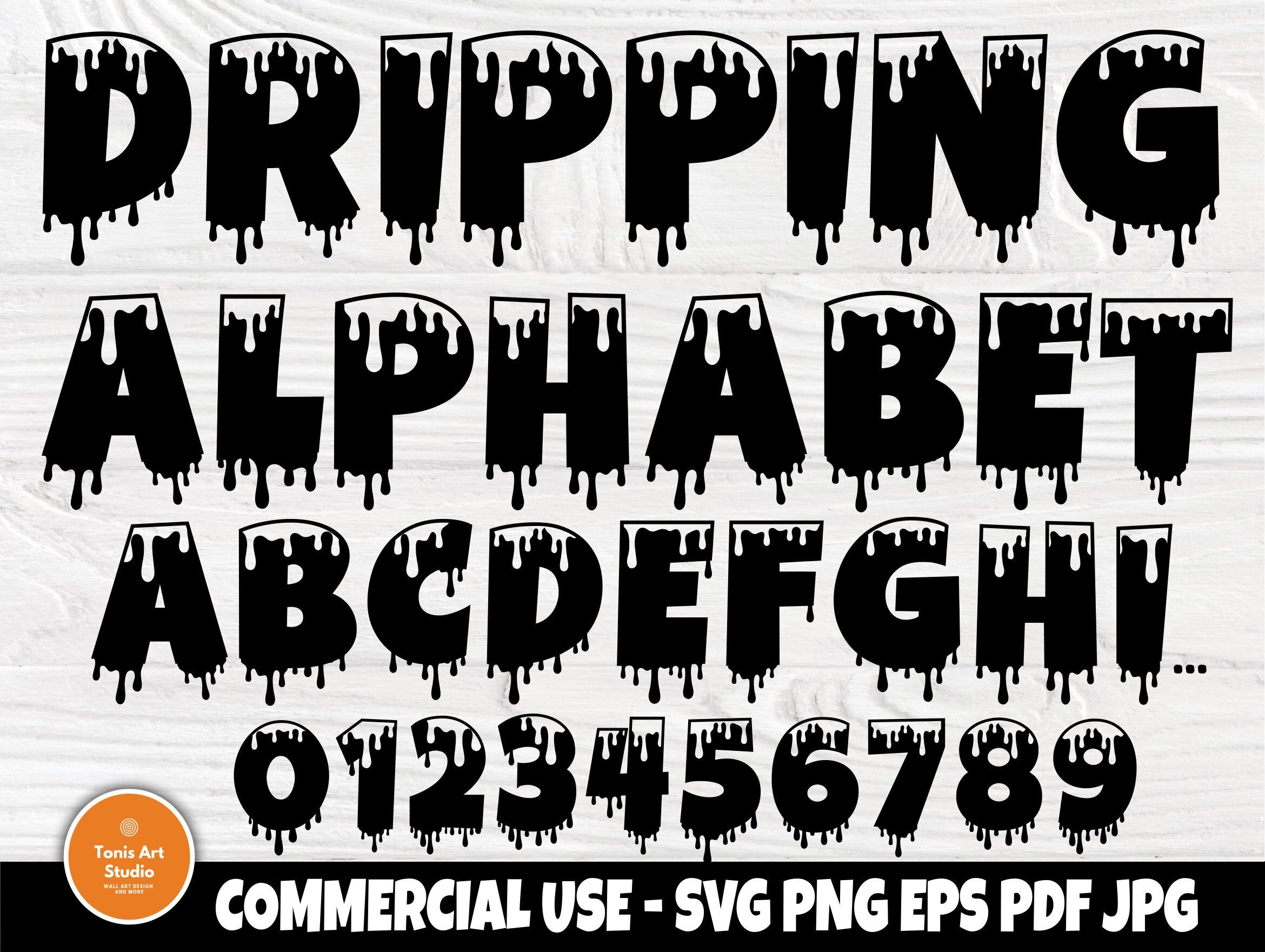 Dripping Font Cricut Fonts Dripping Alphabet Fonts For Cricut Etsy | My ...