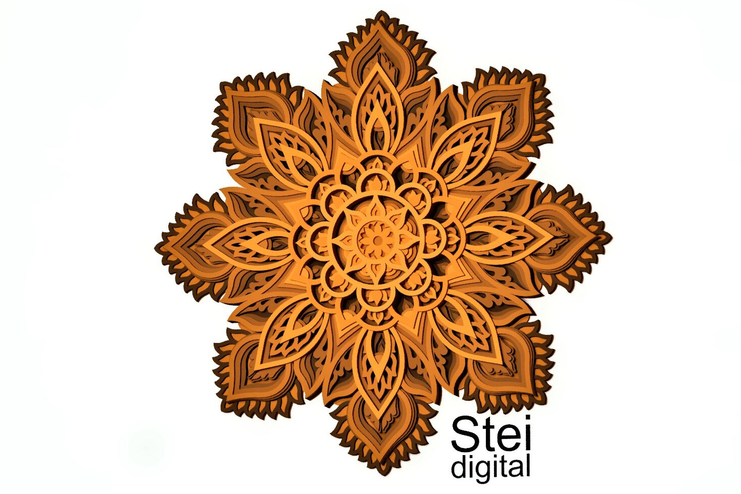 Download Flower Mandala Svg Dxf Cut Files 3d Layered Mandala Svg By Steidigital Thehungryjpeg Com