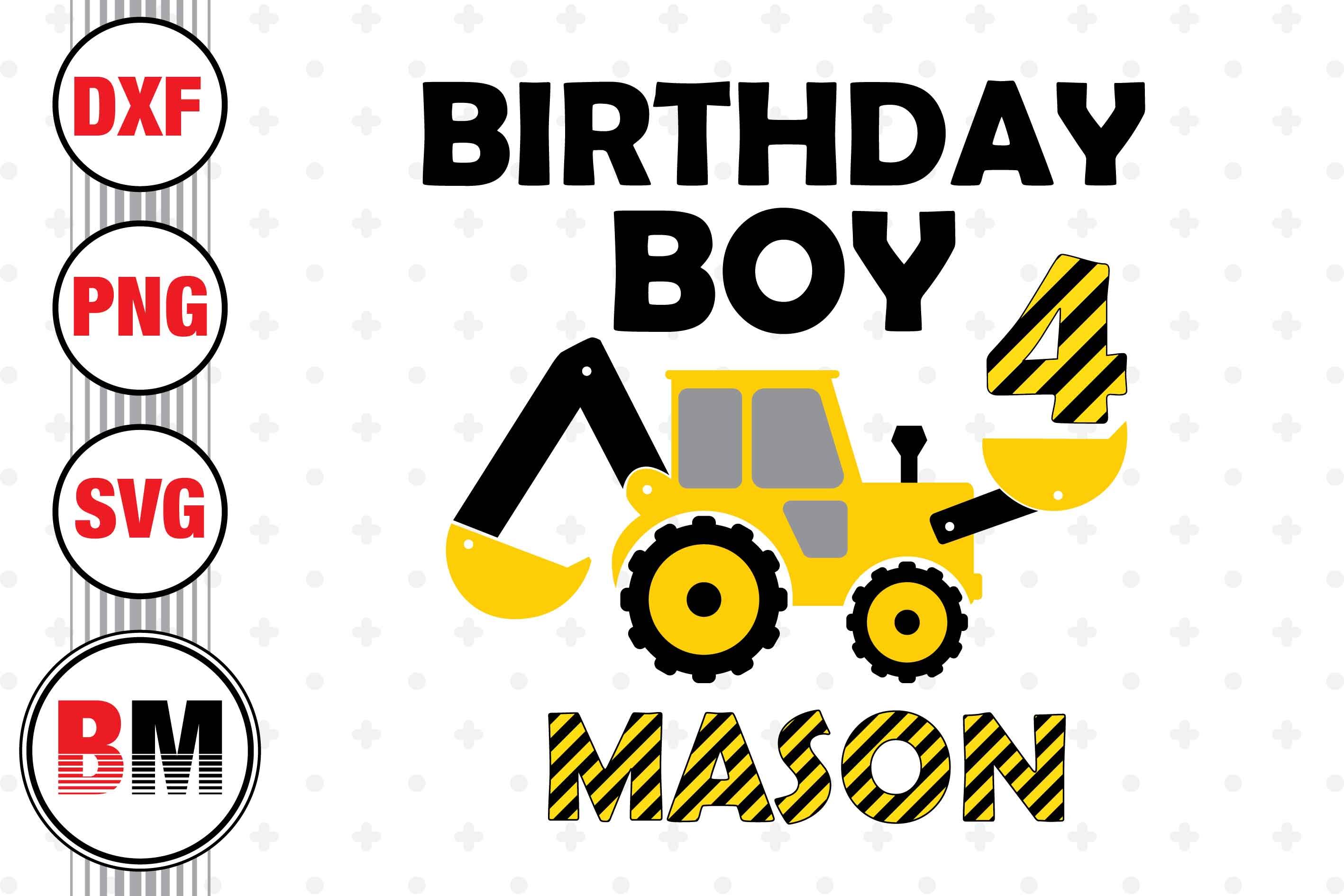 Birthday Boy Construction SVG, PNG, DXF Files By Bmdesign