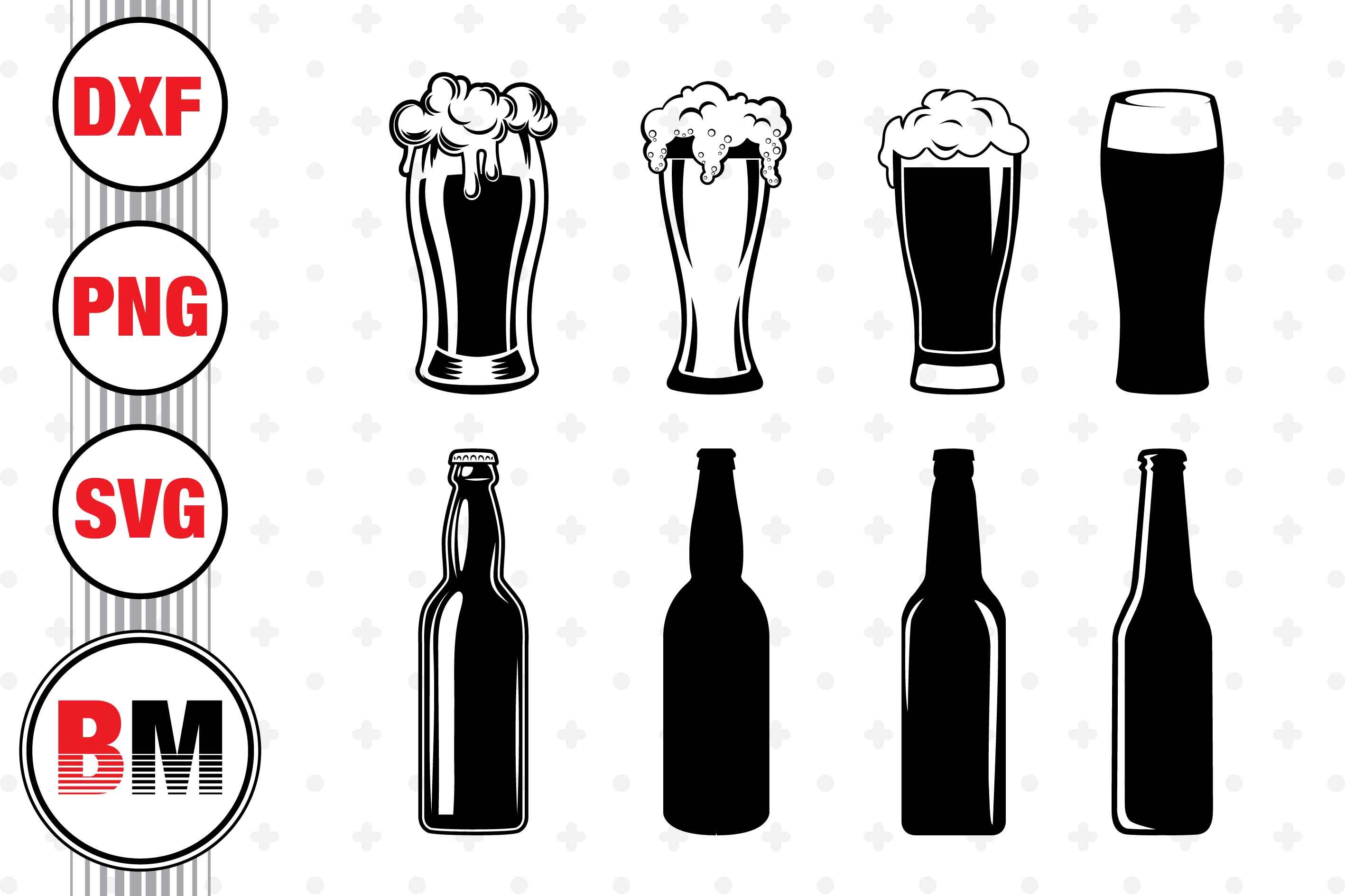 beer bottle and glass clipart