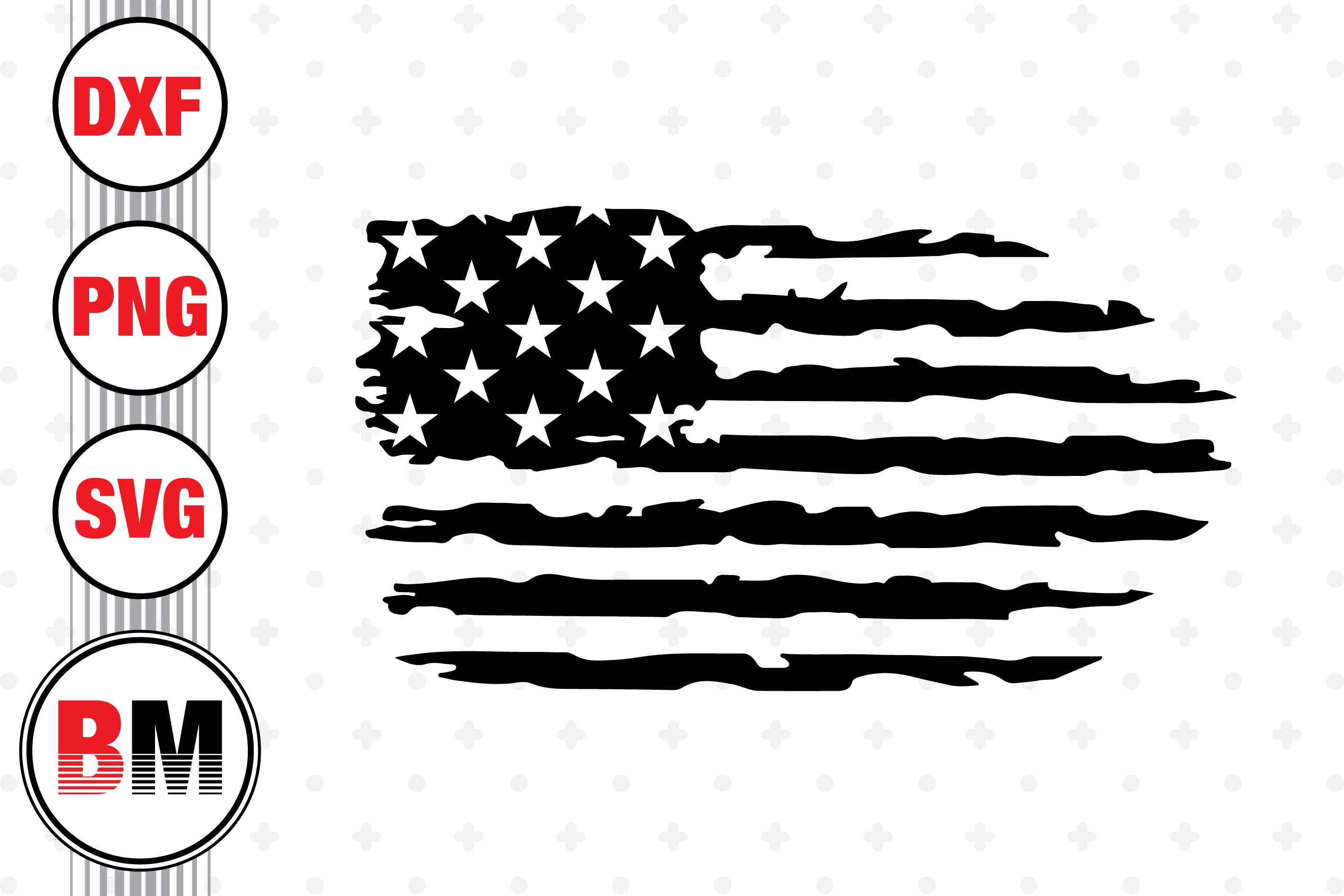 Distressed American Flag SVG, PNG, DXF Files By Bmdesign