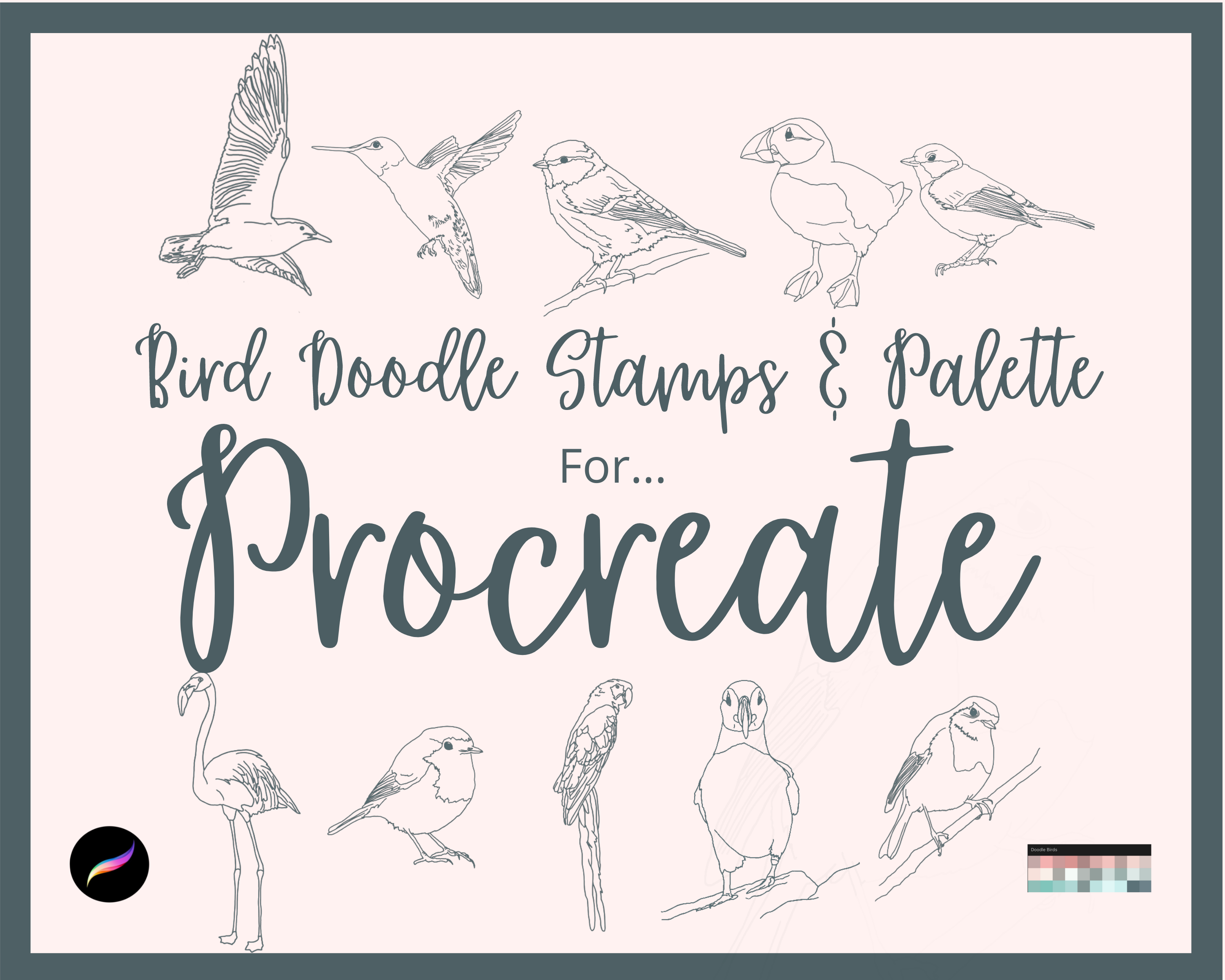 procreate bird stamp free
