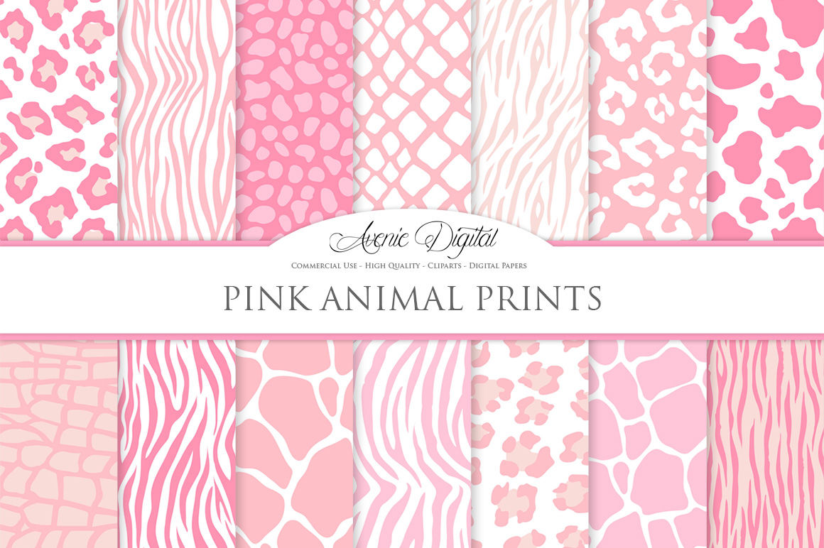 Pink Animal Print Digital Papers - Vector Seamless Patterns By  AvenieDigital | TheHungryJPEG