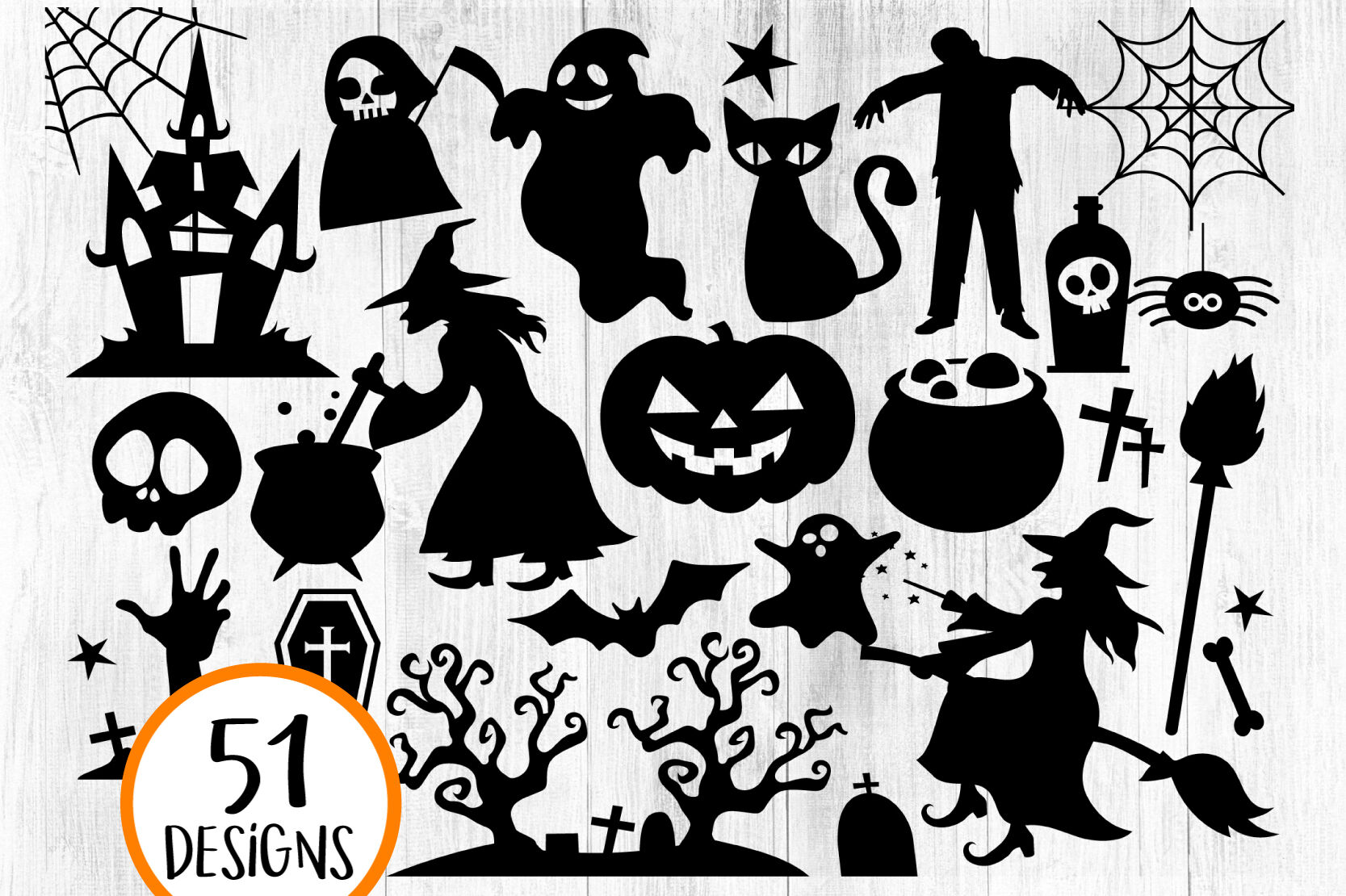 Halloween Silhouette SVG Halloween Svg By Twingenuity Graphics 