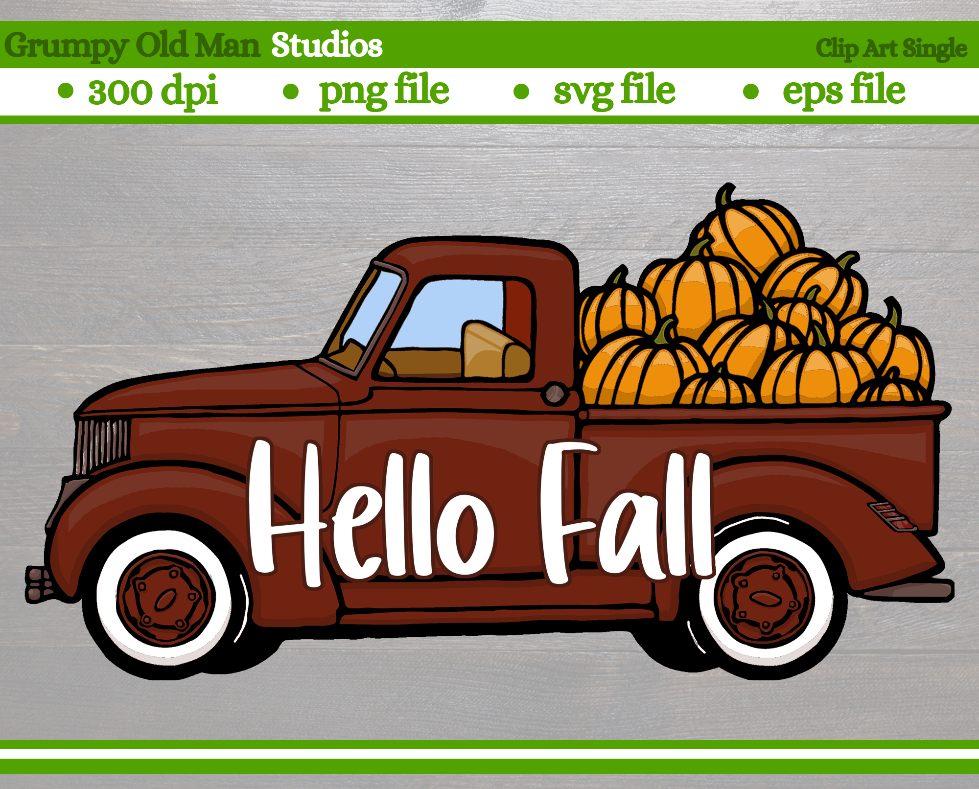 1950s red vintage truck  hello fall By Grumpy Old Man Studios