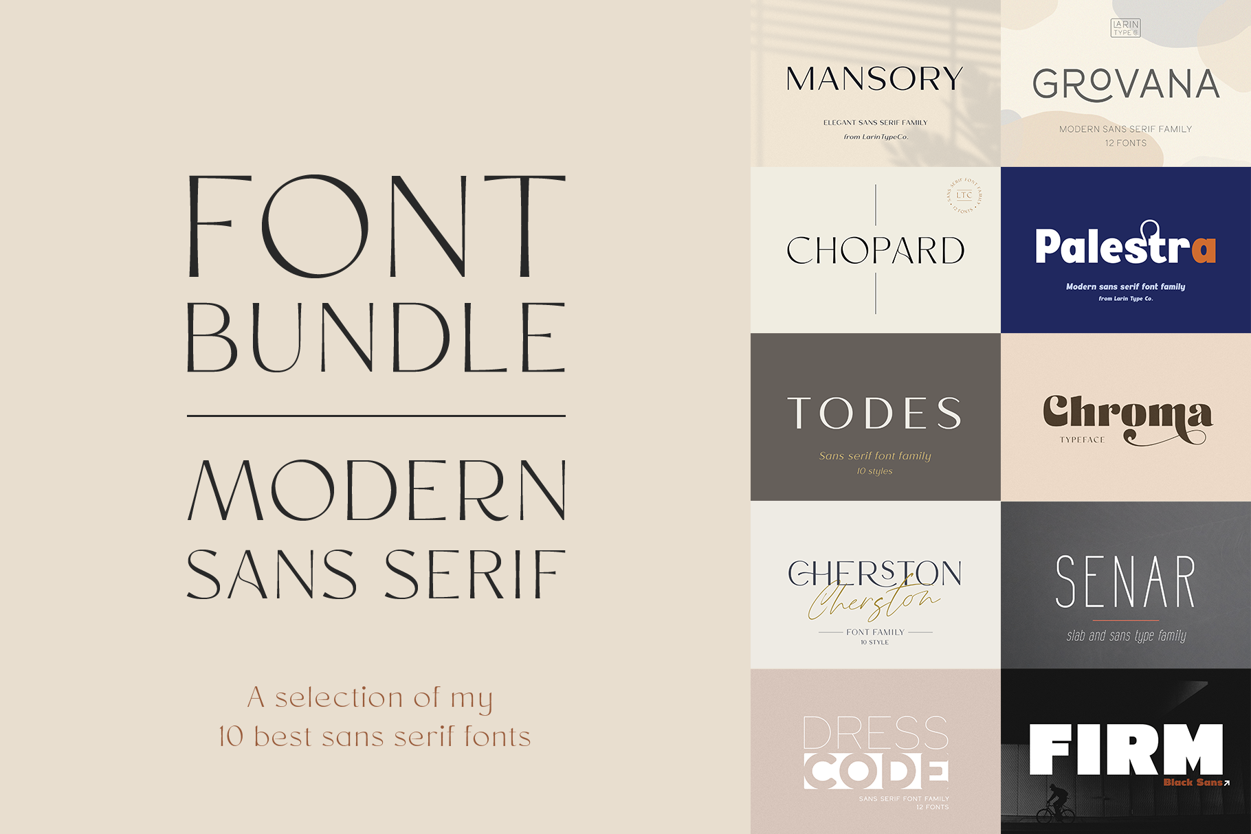 Modern Sans Serif Bundle By Larin Type Co. TheHungryJPEG