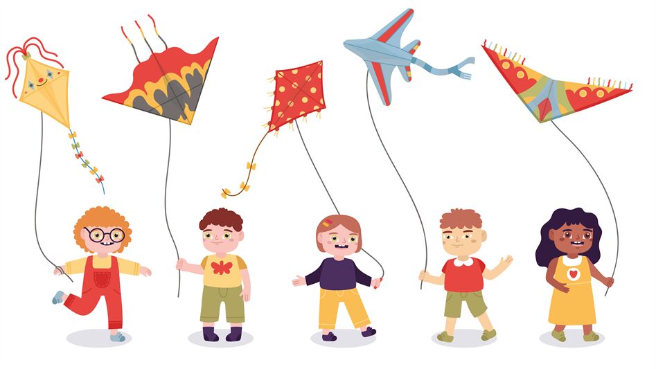 children flying kites images