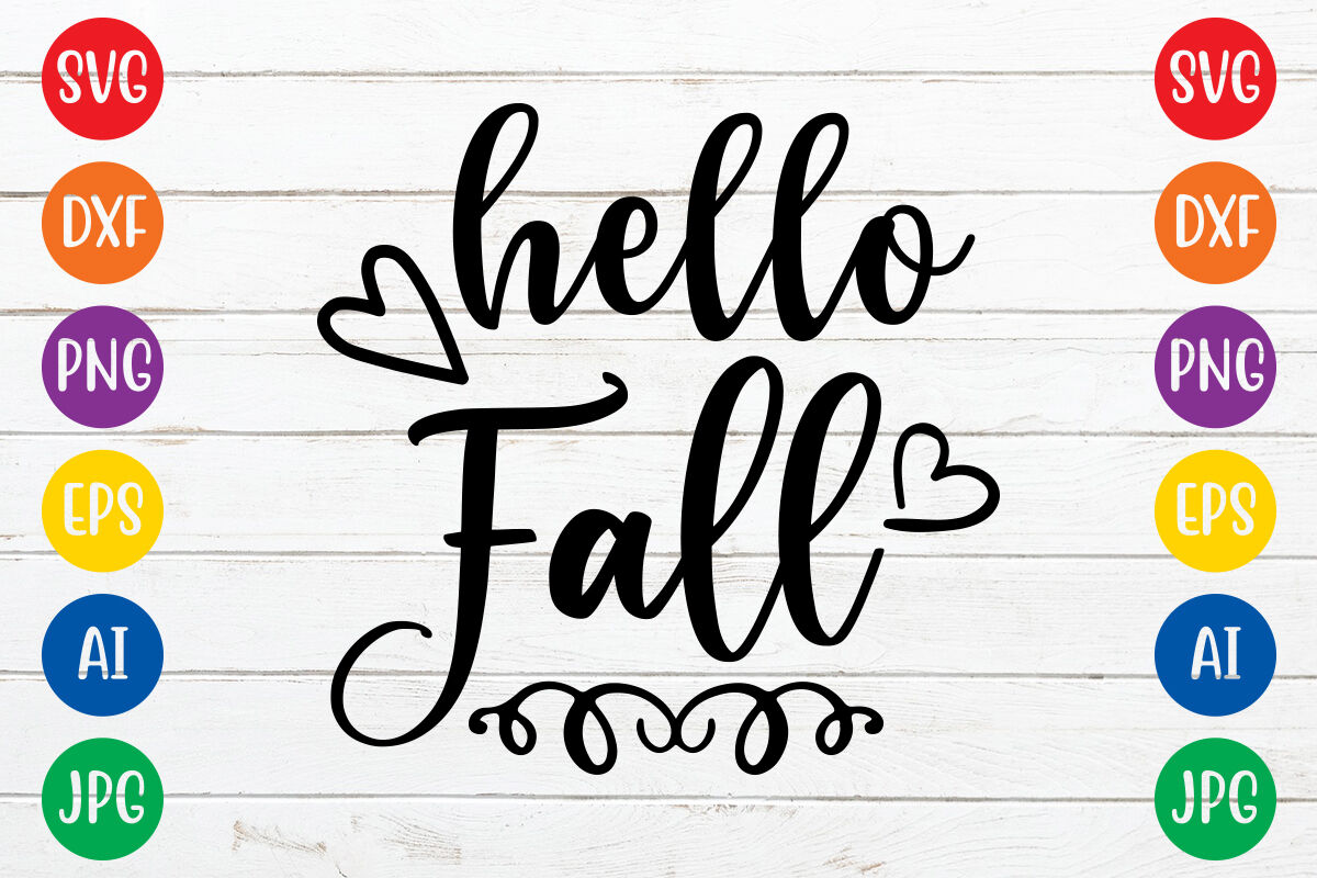 Hello fall svg cut file By ismetarabd | TheHungryJPEG