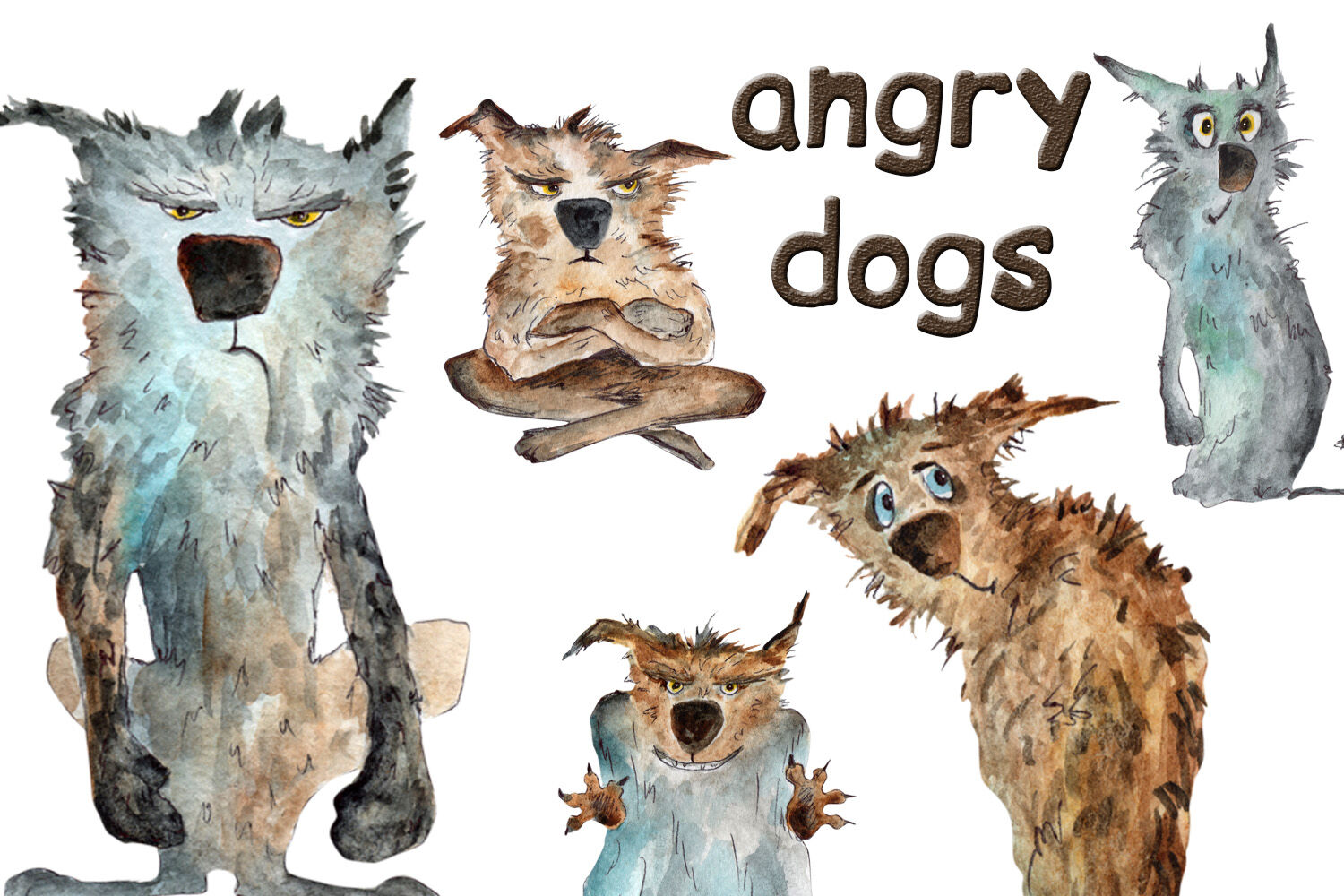 angry dogs drawings