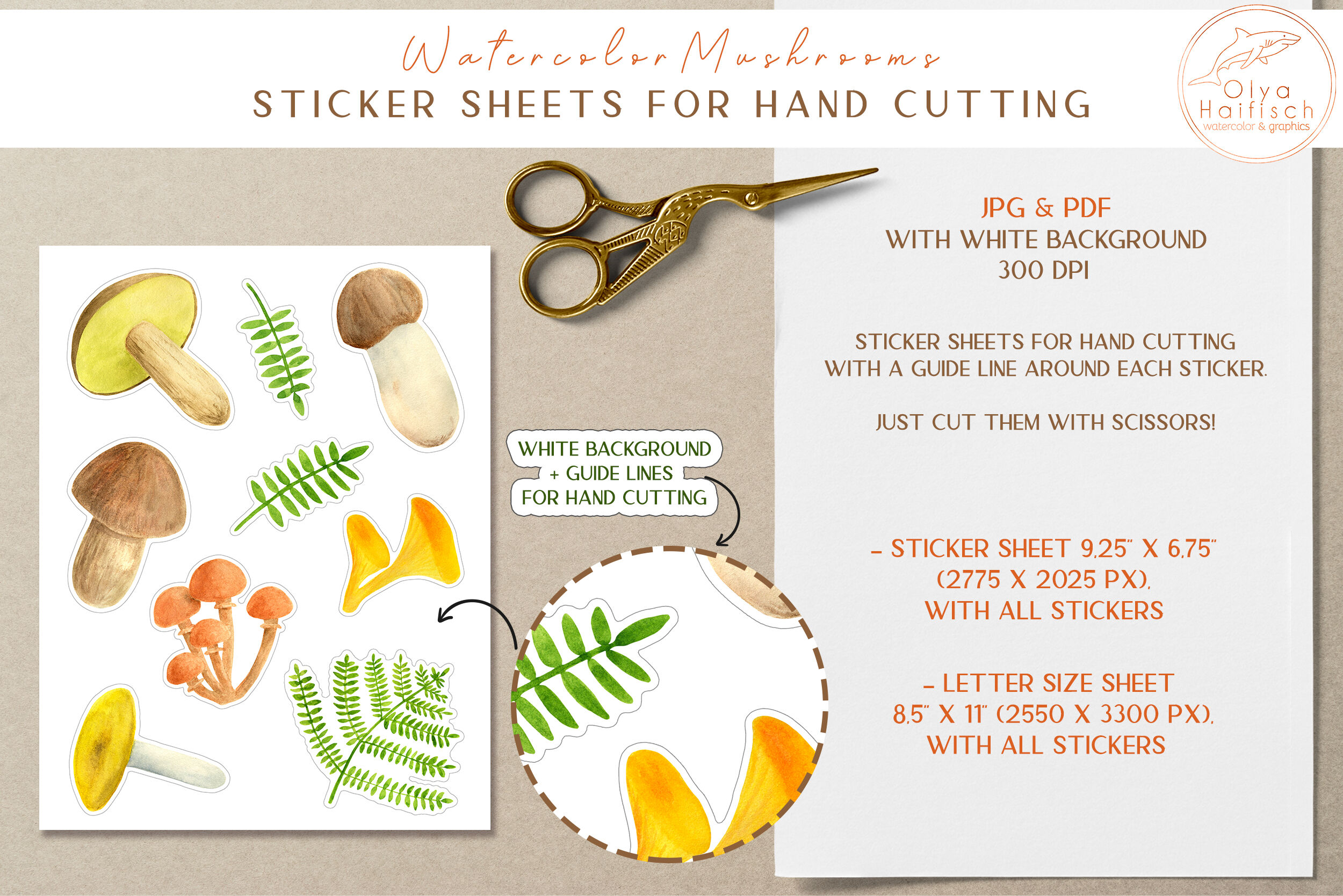 Mushroom Sticker Sheet | Cottagecore Bullet Journal Stickers | Planner  Stickers