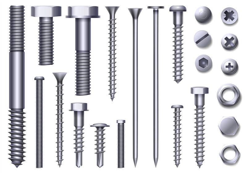 Screws, rivets, and nuts