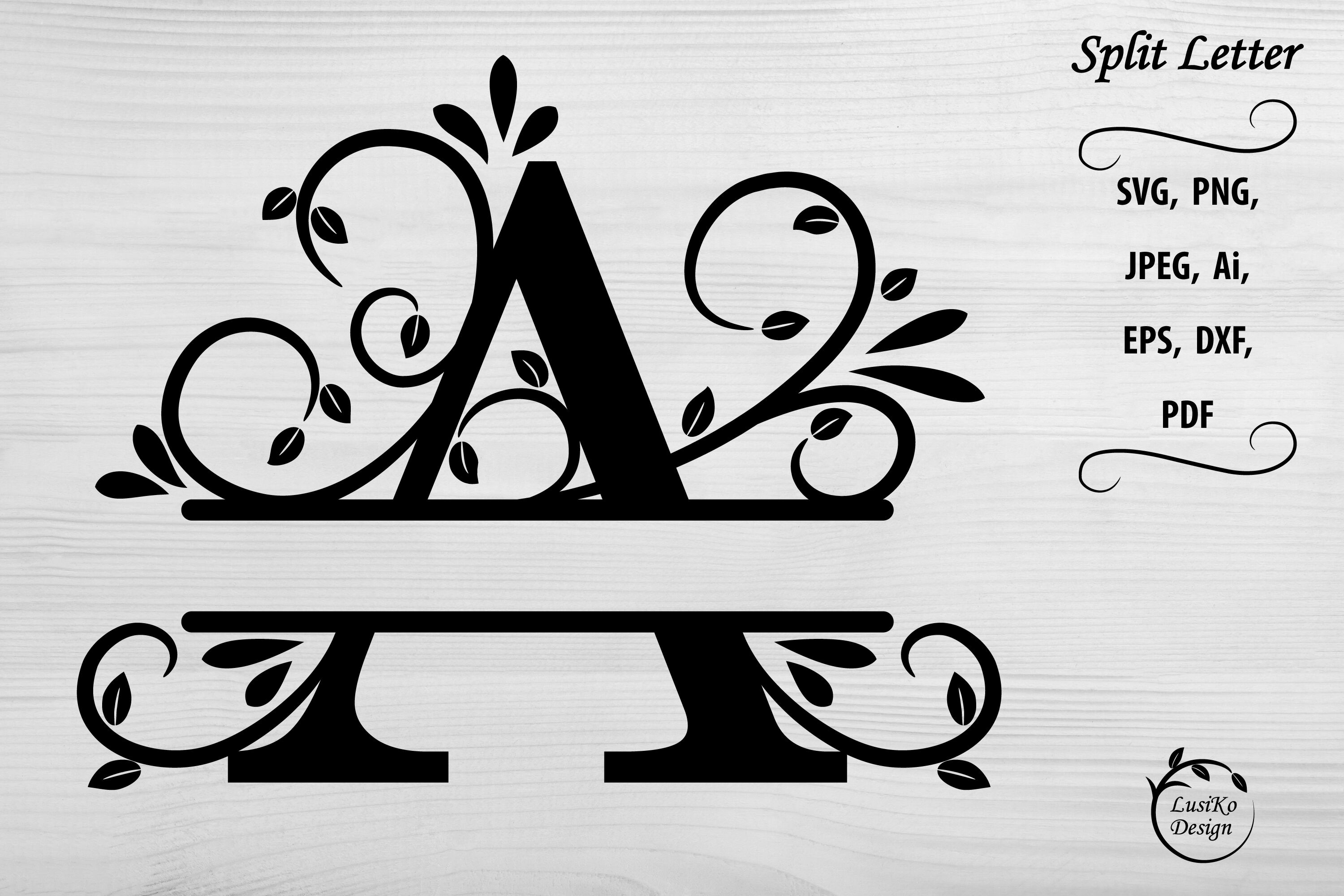 Letter A. Split Letter Monogram A for logo, emblem. SVG, PNG By LusiKo ...