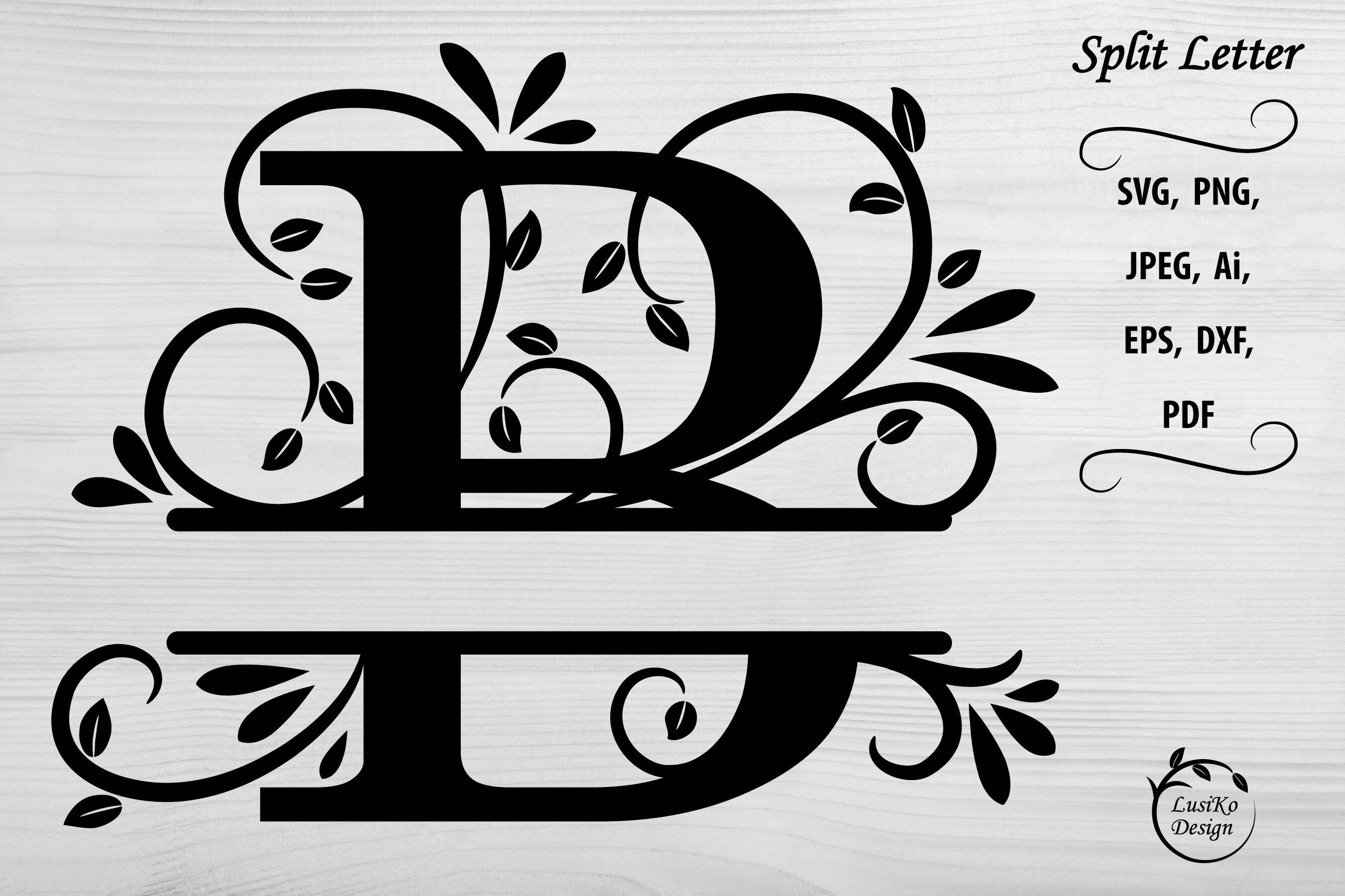 Split Letter B Monogram Vector Alphabet Letters SVG PNG By LusiKo Design TheHungryJPEG