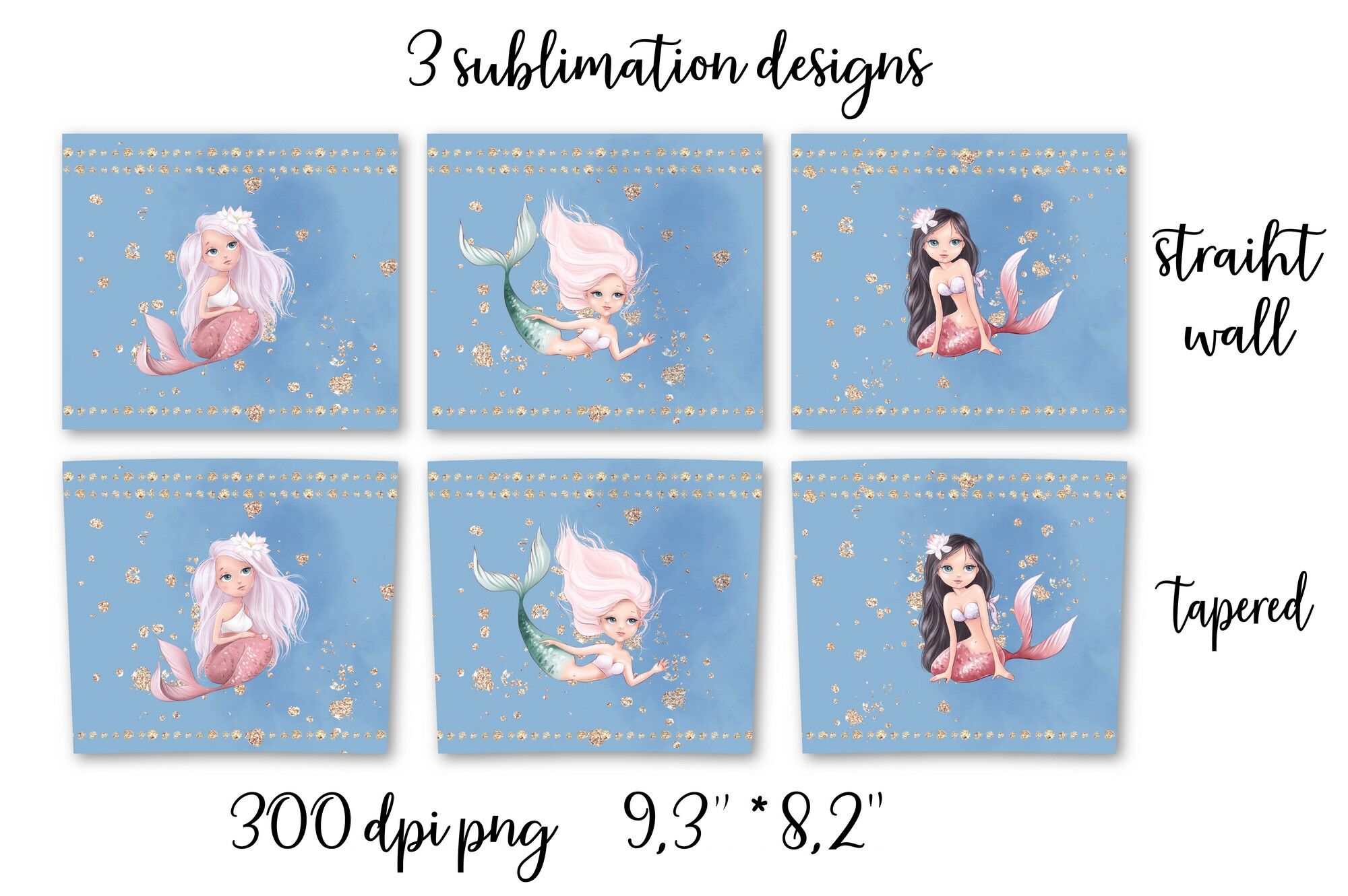 Little Mermaid tumbler design, 20 oz skinny tumbler design, sublimation  image, tumbler wrap, Little Mermaid cup, Little Mermaid sublimation