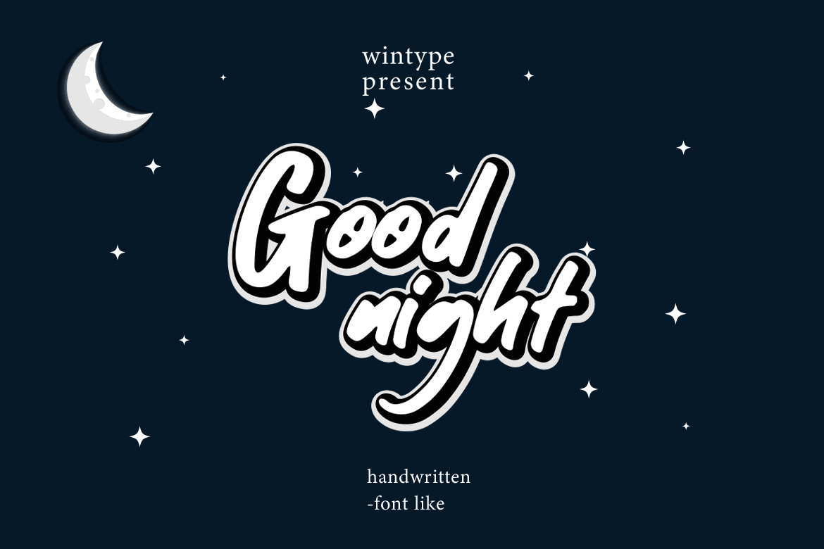 Good night By WinType | TheHungryJPEG