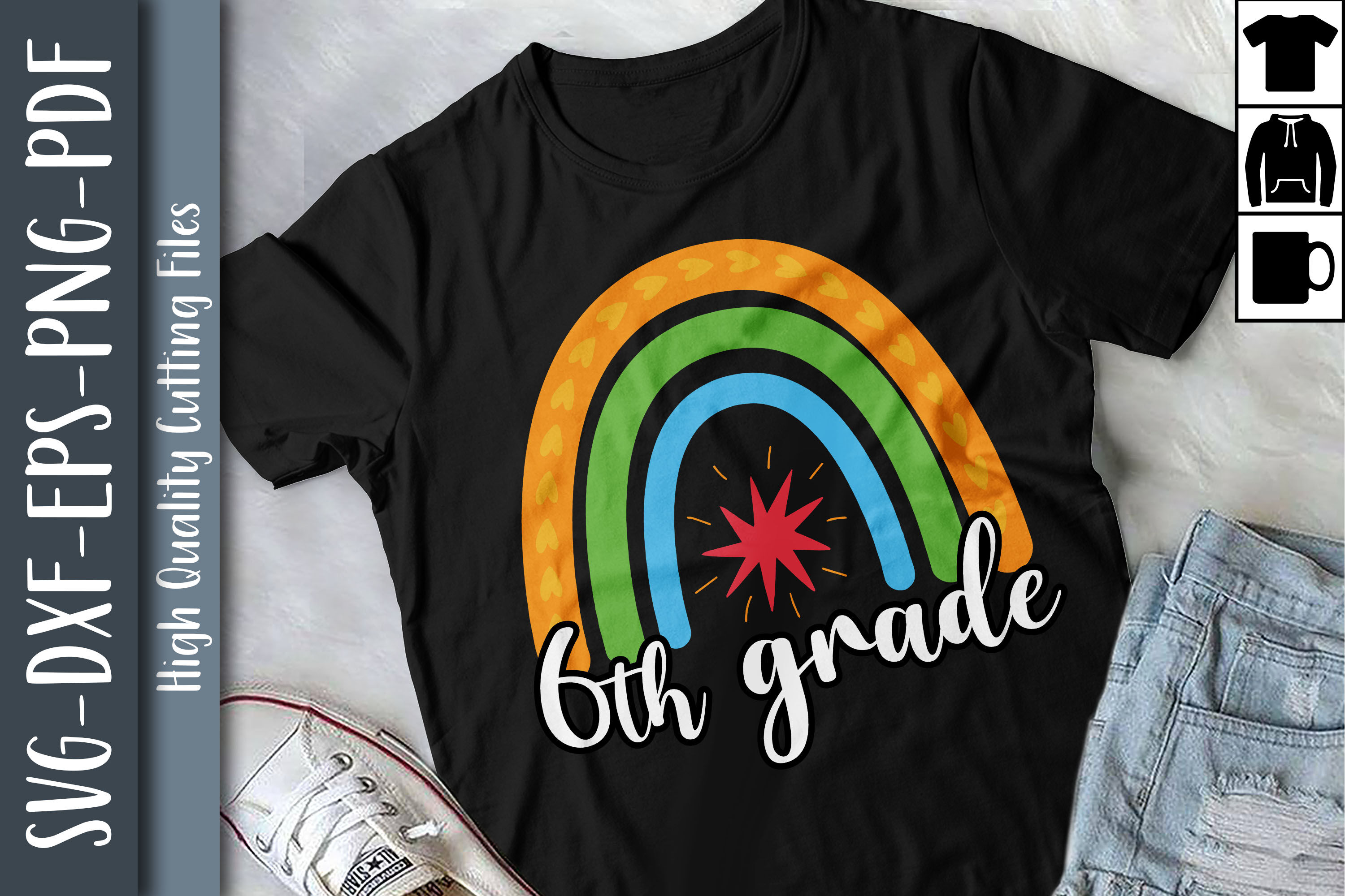 6th Grade Rainbow Lover Back To School By Unlimab | TheHungryJPEG