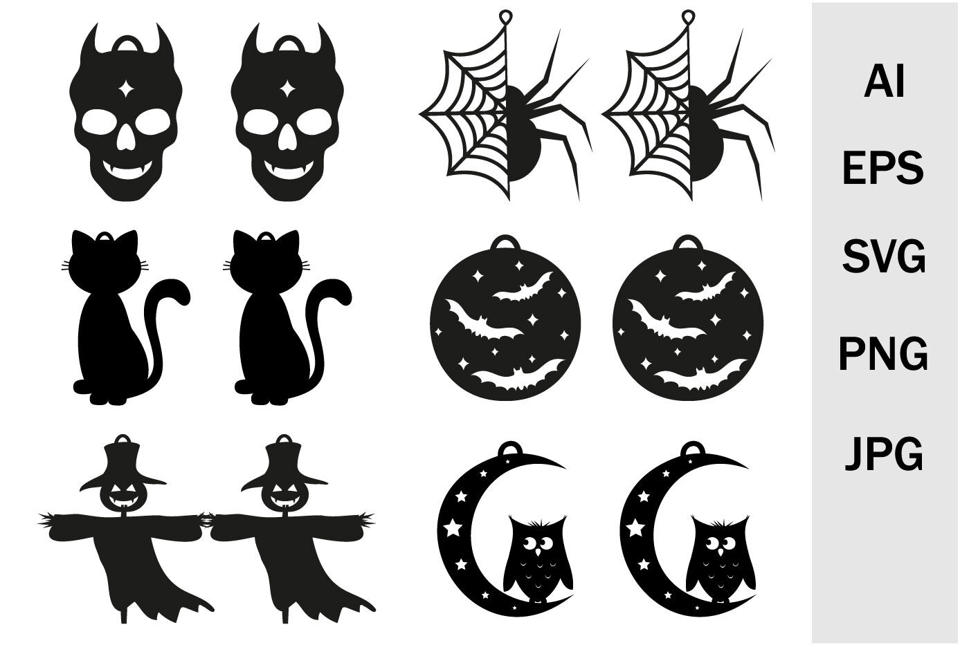 Earrings and pendants for Halloween, svg template By LesinkaVector