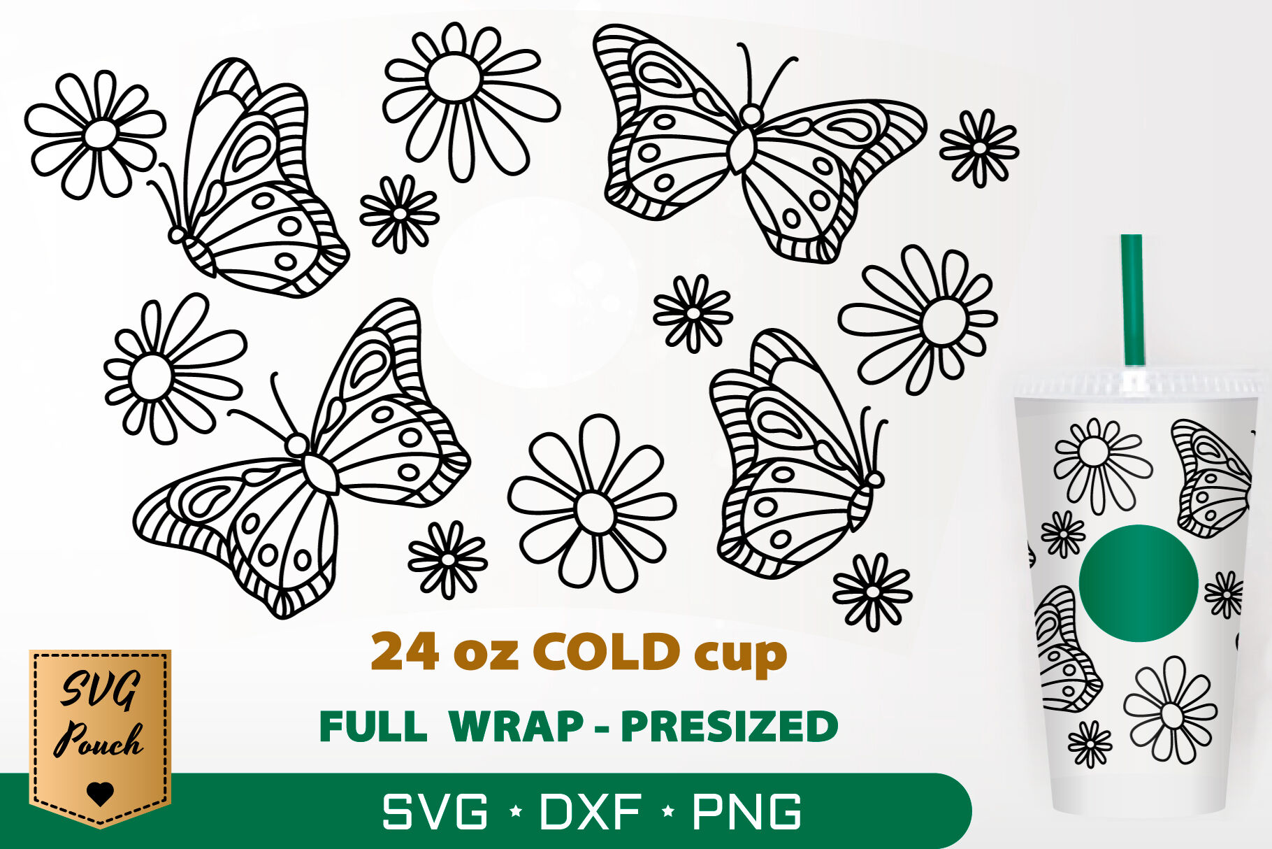 Butterflies cup wrap SVG By SVGPouch | TheHungryJPEG