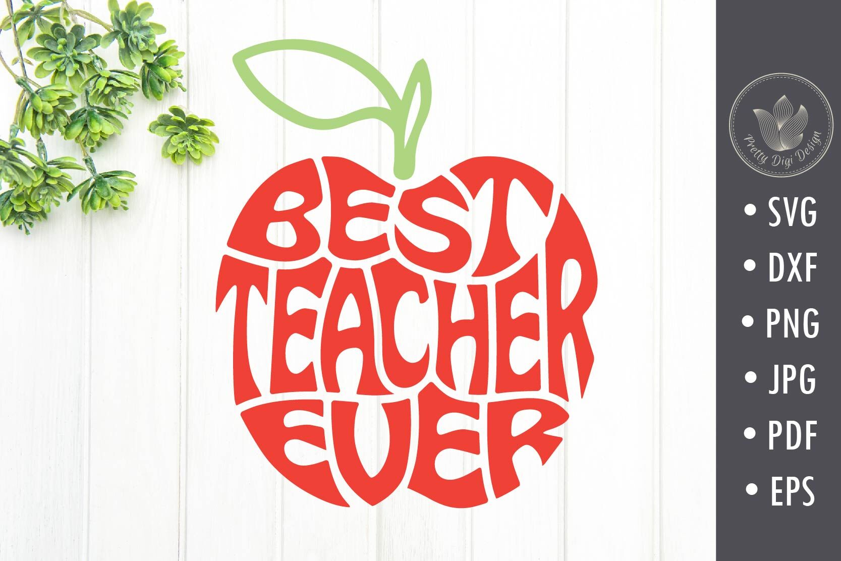 Teacher SVG Apple Outline