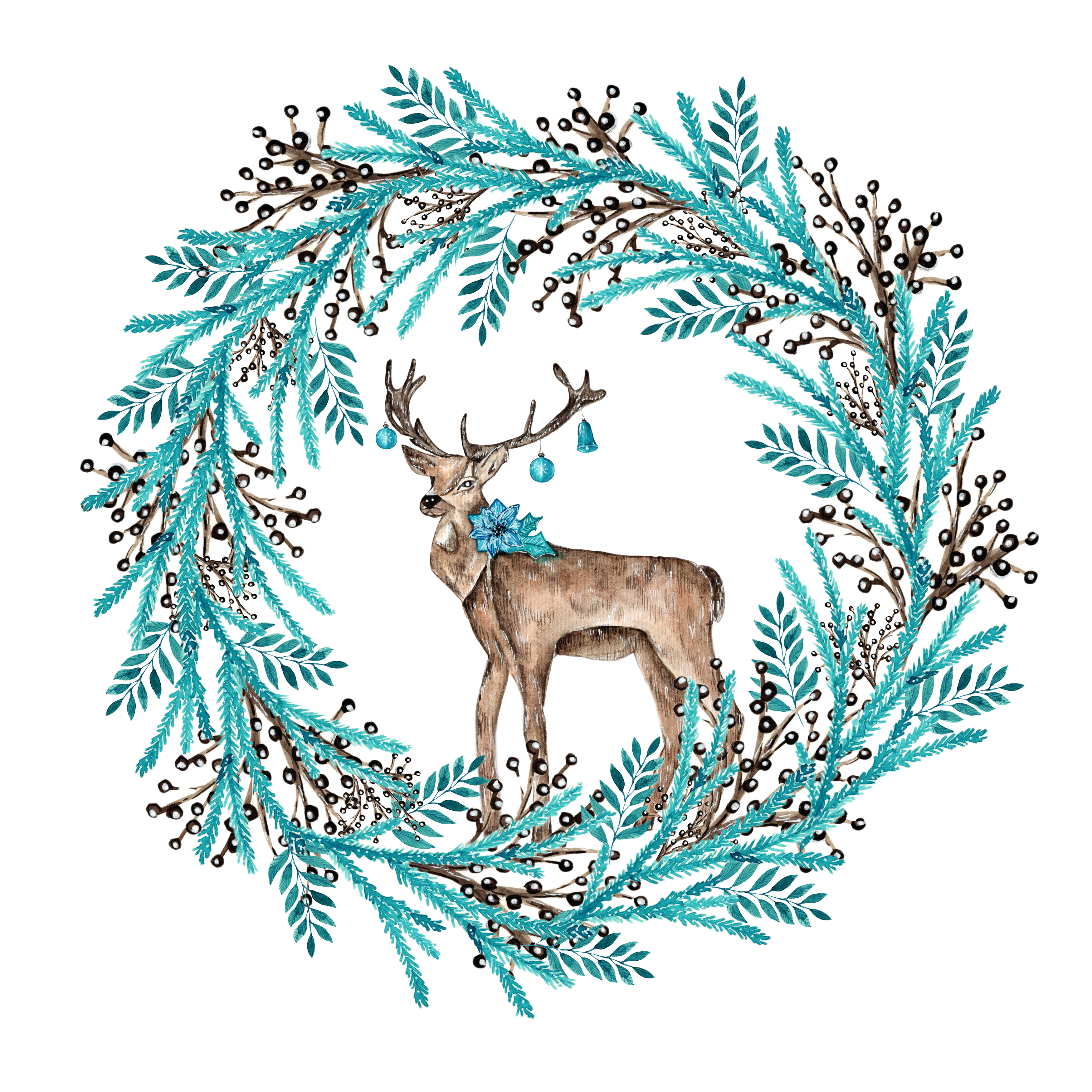 Reindeer - Christmas Tree Line Drawing - CleanPNG / KissPNG
