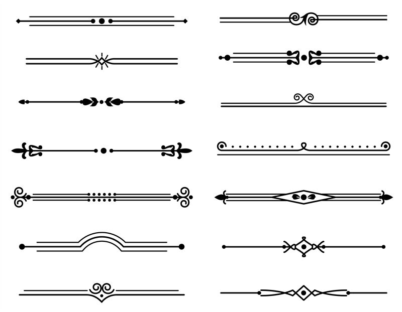 decorative line dividers vector